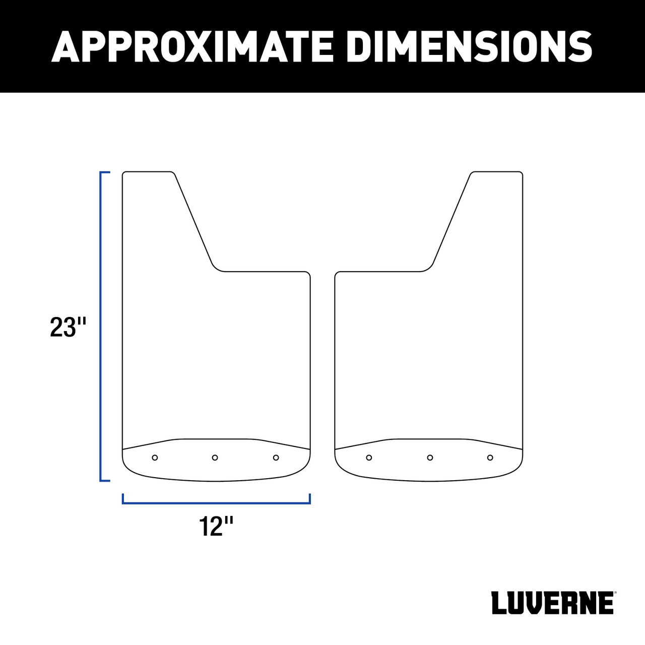 LUVERNE Front 12" x 23" Rubber Mud Guards, Select Dodge, Ram 1500 to 5500 (2 Flaps) 250932 thumbnail 1