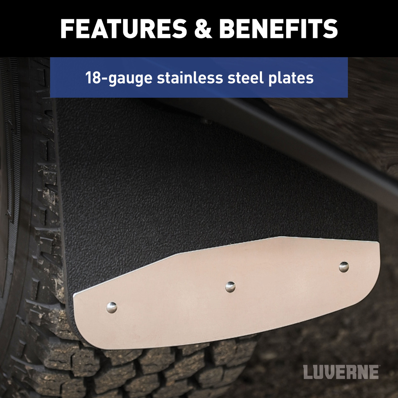 LUVERNE Rear 12" x 20" Rubber Mud Guards, Select Chevrolet Silverado 1500 (2 Flaps) 251442 thumbnail 6