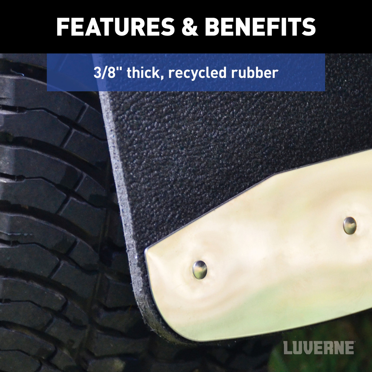 LUVERNE Front or Rear 12" x 20" Textured Rubber Mud Guards, Select Dodge Ram (2 Flaps) 250230 thumbnail 3