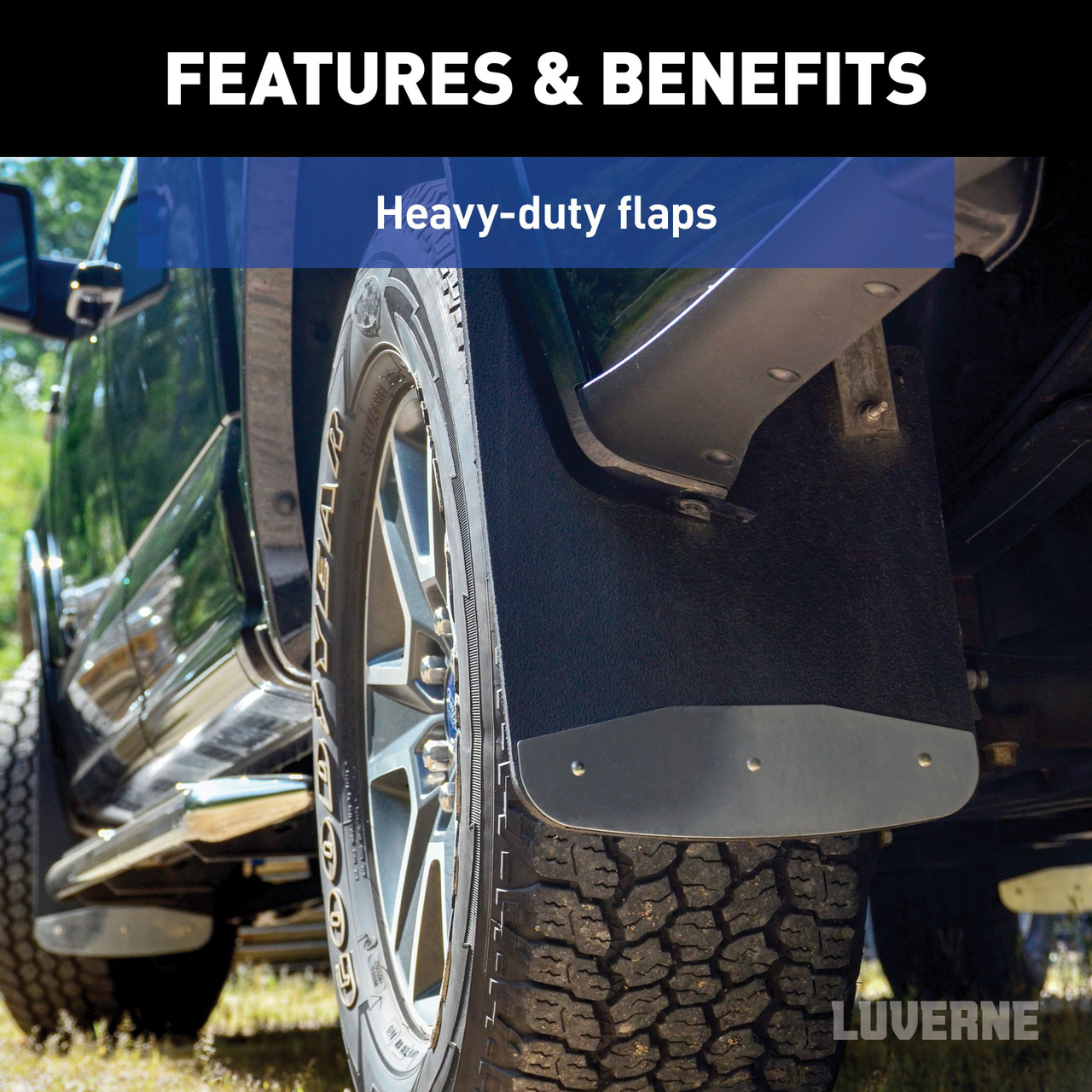 LUVERNE Front or Rear 12" x 20" Textured Rubber Mud Guards, Select Dodge Ram (2 Flaps) 250230 thumbnail 4
