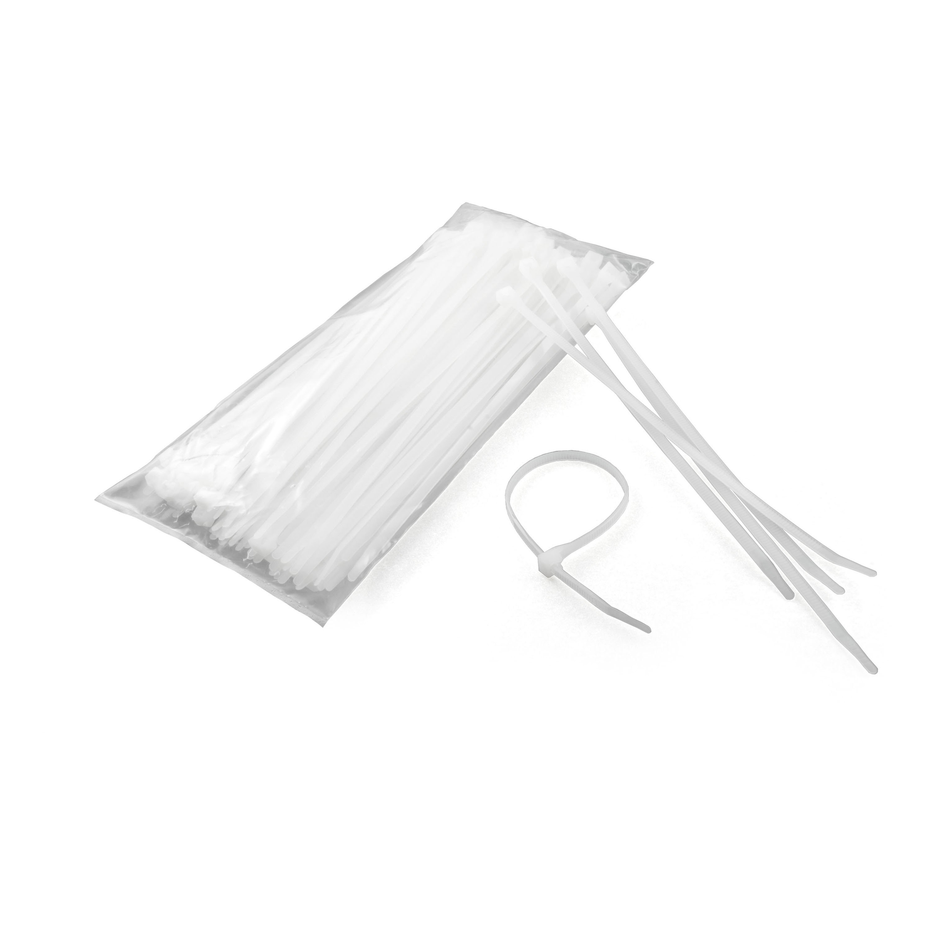 CURT 59732 Plastic Zip Ties, White, 14-1/4-Inch Long, 100-Pack thumbnail 0