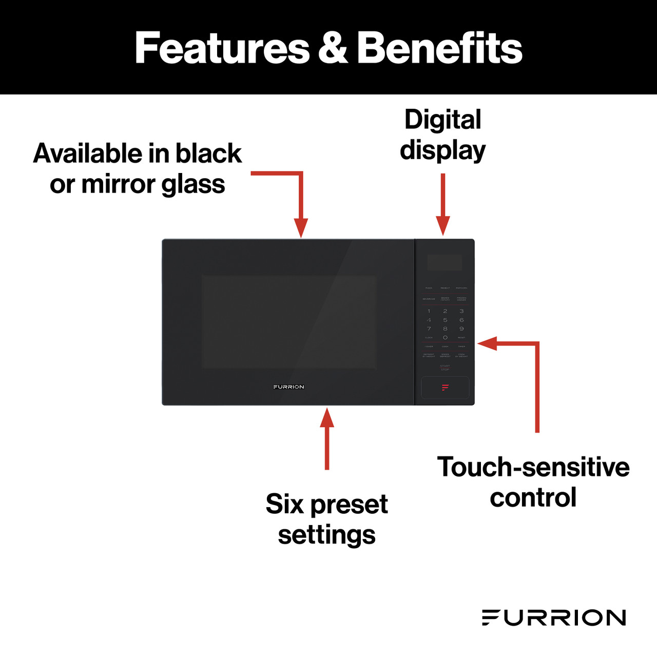 Furrion RV Microwave - 0.9 cu. ft, Black #FMSN09-BL thumbnail 2
