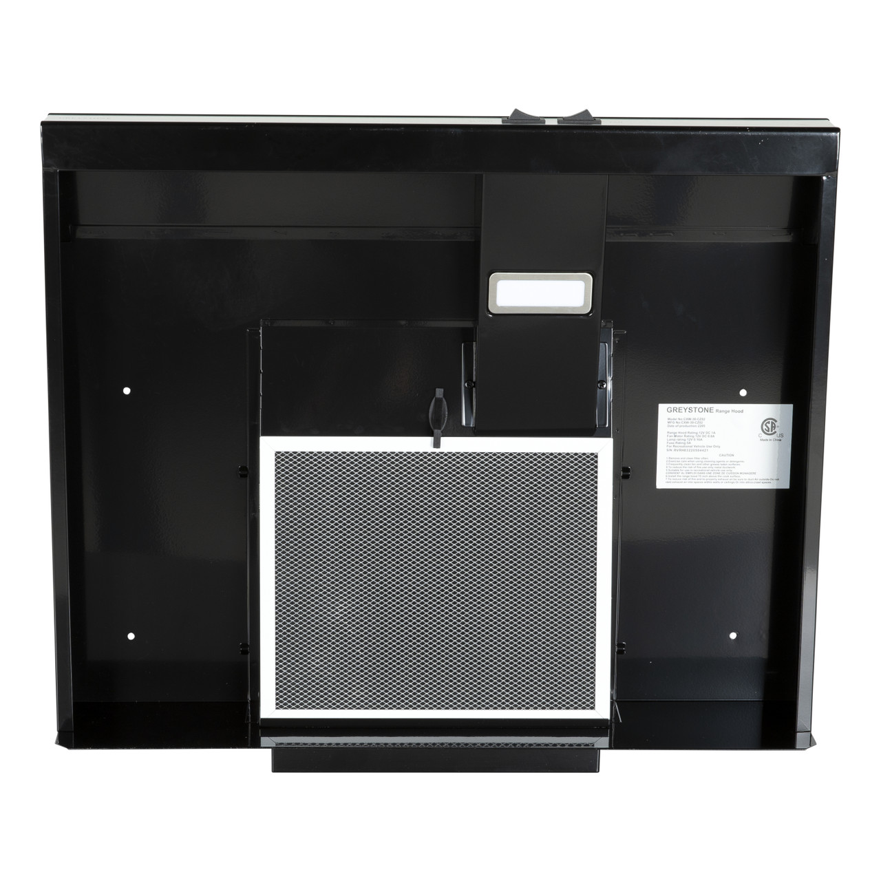 Greystone 22 Inch 12 Volt Black with Stainless Steel Front Range Hood #CXW-30-CZ02 thumbnail 1
