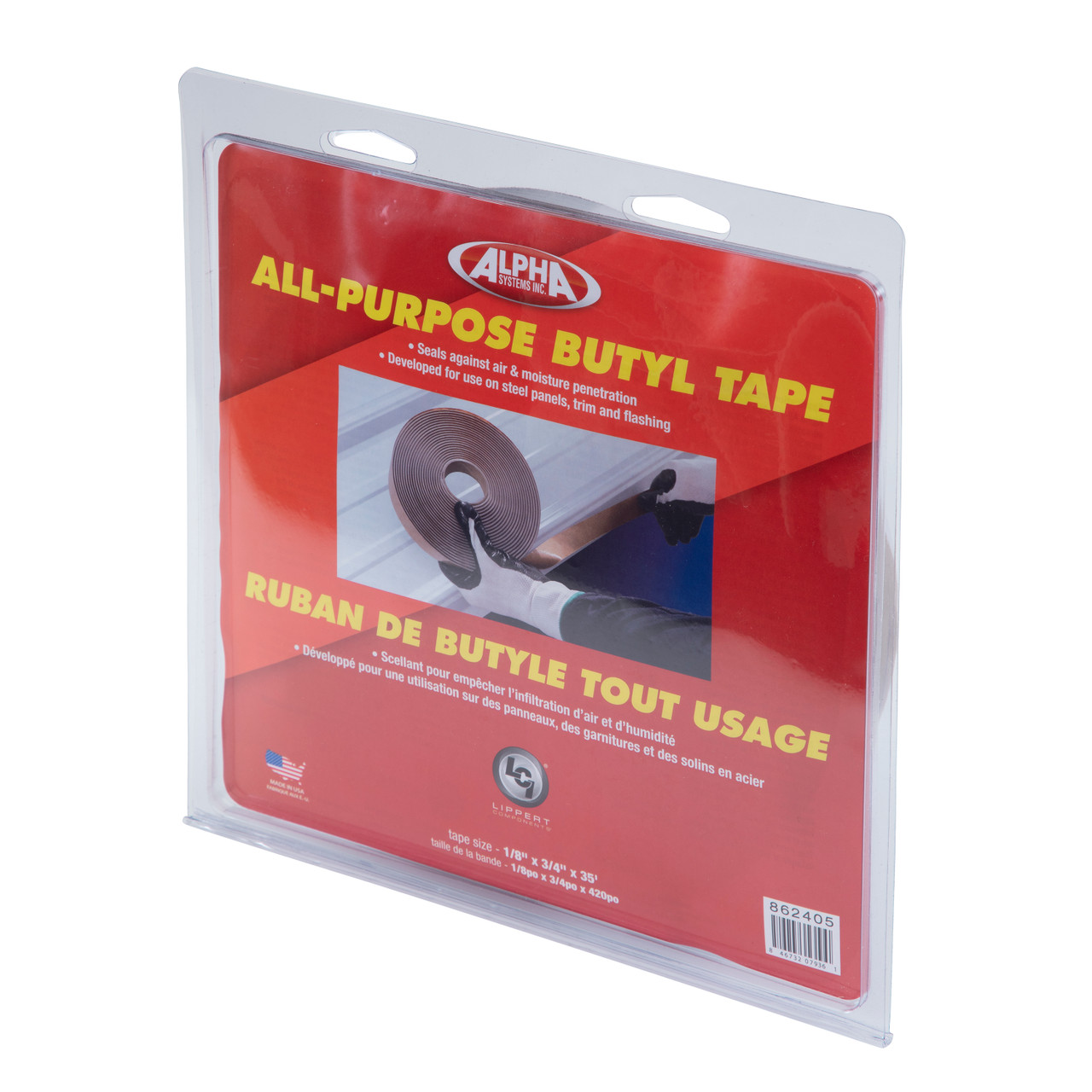 Alpha Systems Q130 1/8" x 3/4" x 35' Butyl Tape thumbnail 1