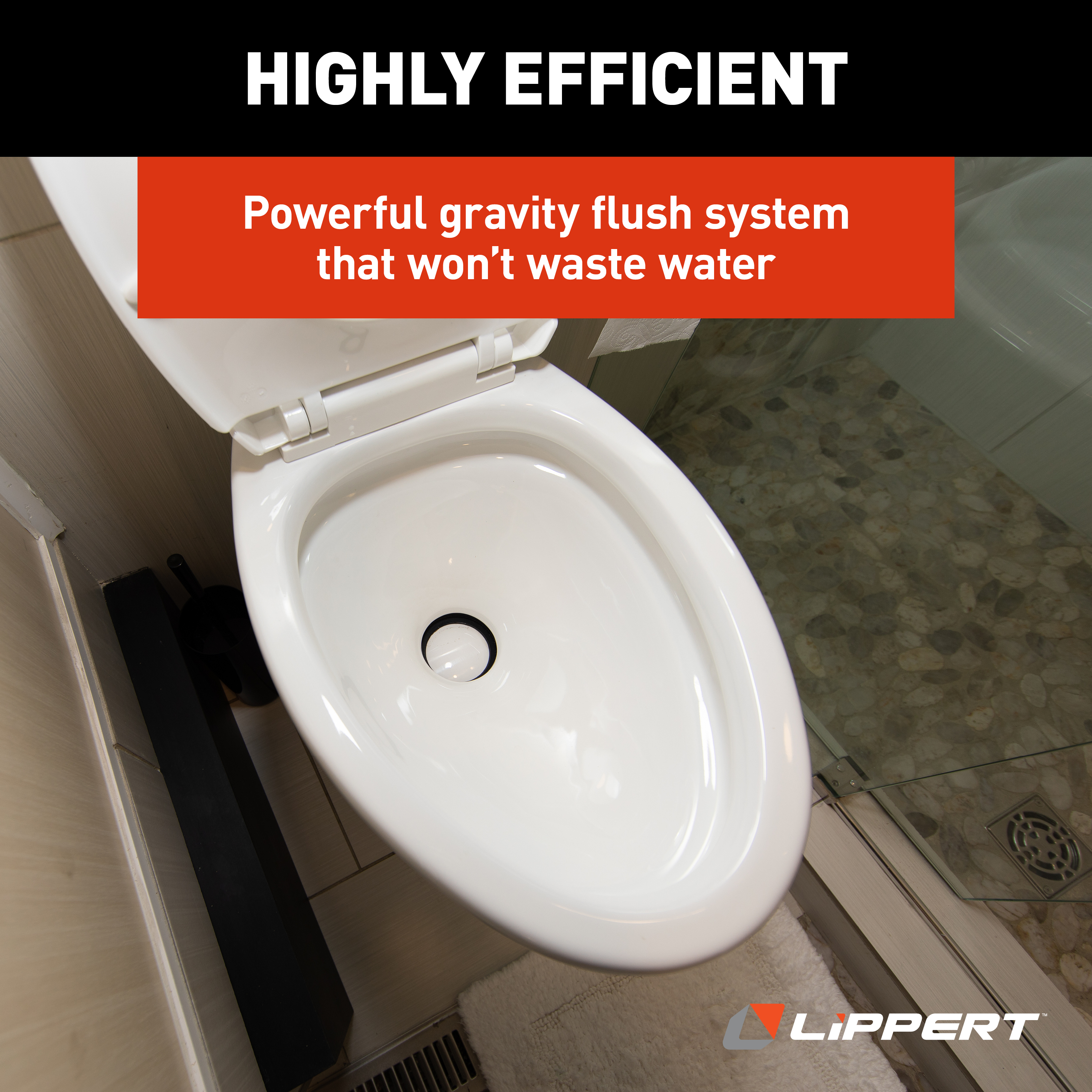 LIPPERT Flow Max RV Toilet -Elongated Ceramic Bowl thumbnail 5