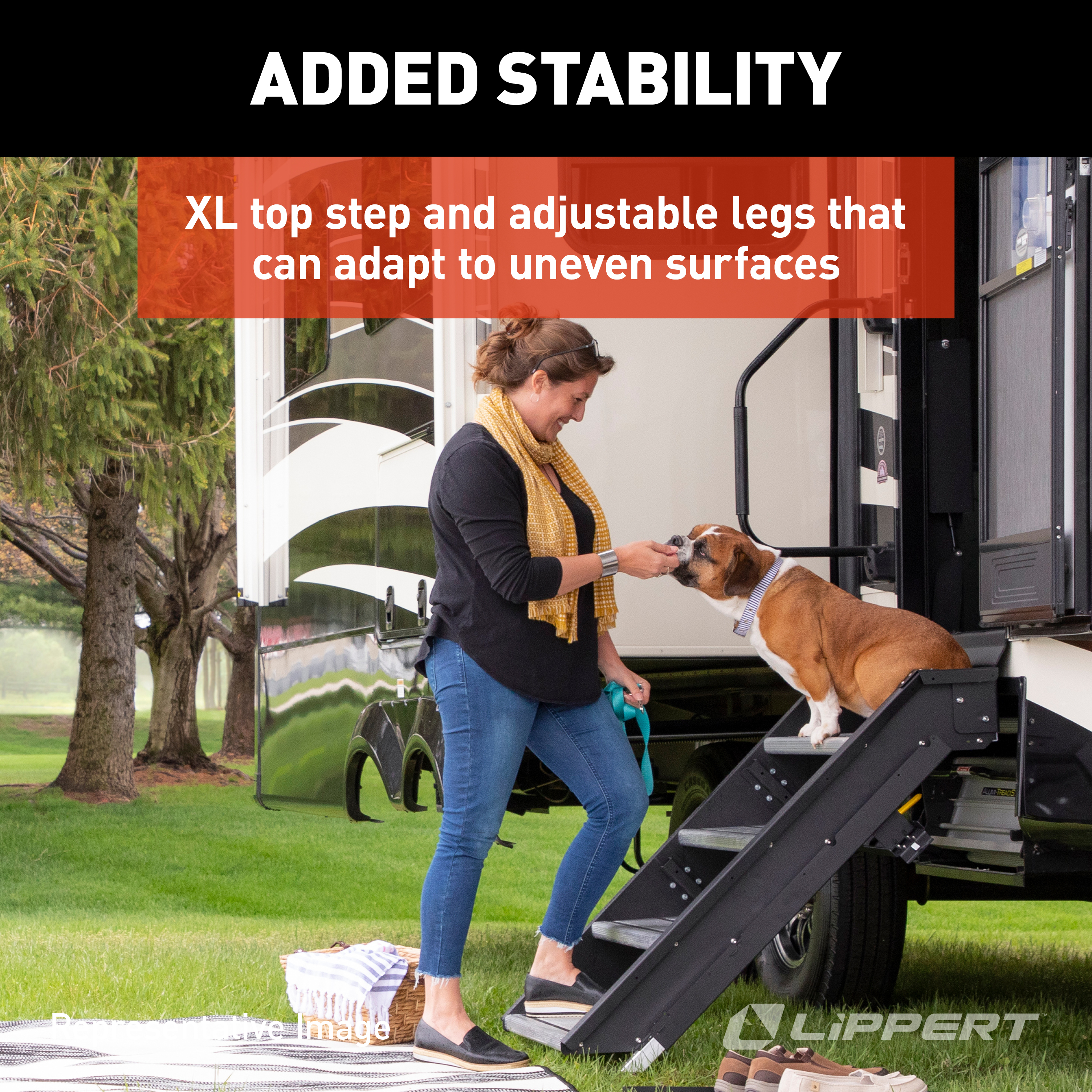 Lippert Solid Step Premium RV Steps - 30" Quad thumbnail 3