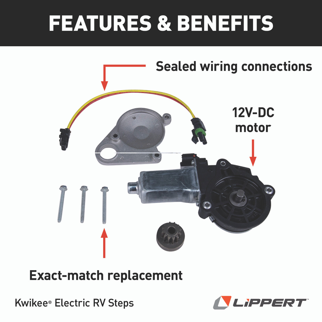 LIPPERT Kwikee Step Motor Replacement Kit For Pre-IMGL thumbnail 1