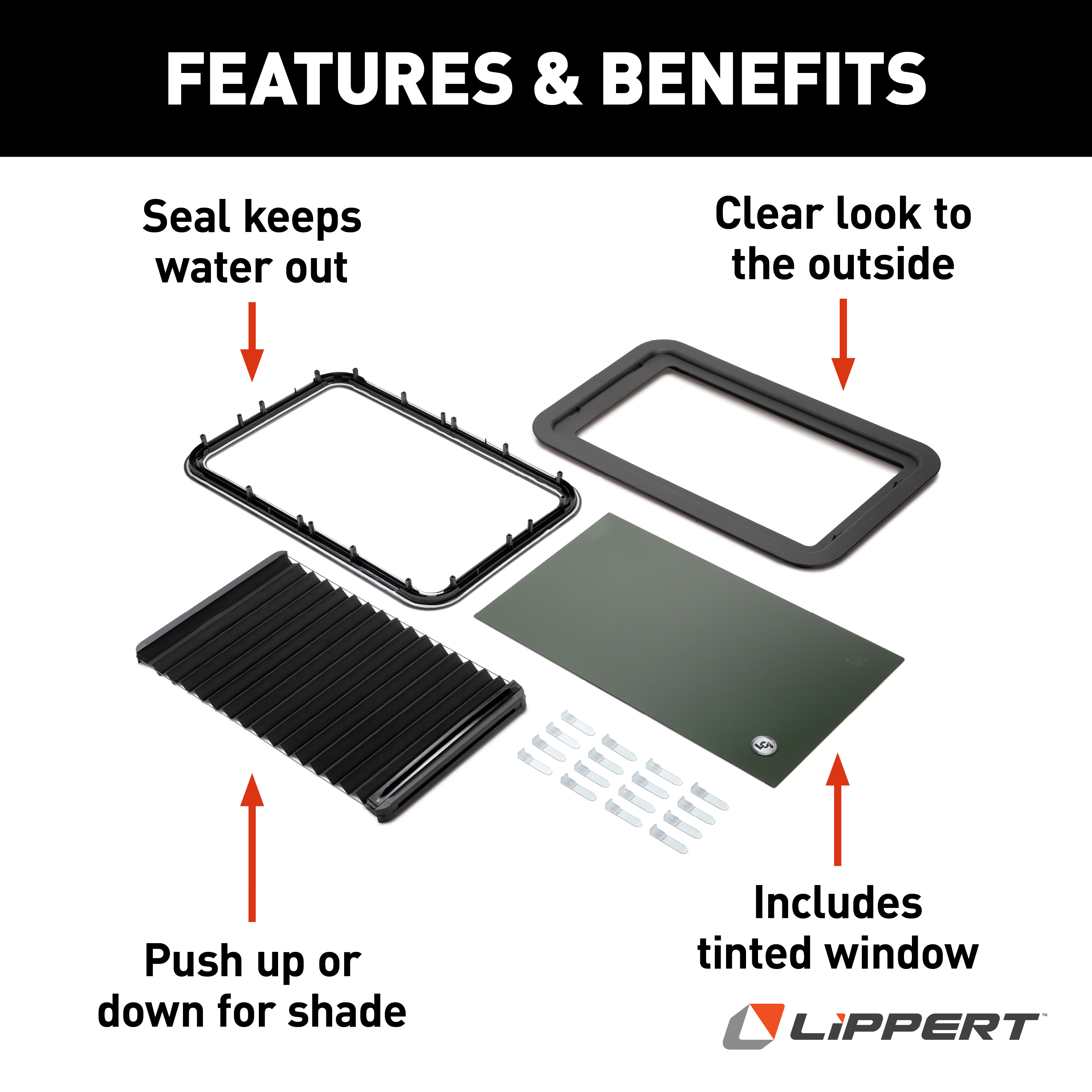 Lippert Thin Shade Complete Window Shade Kit for RV Entry Doors thumbnail 2