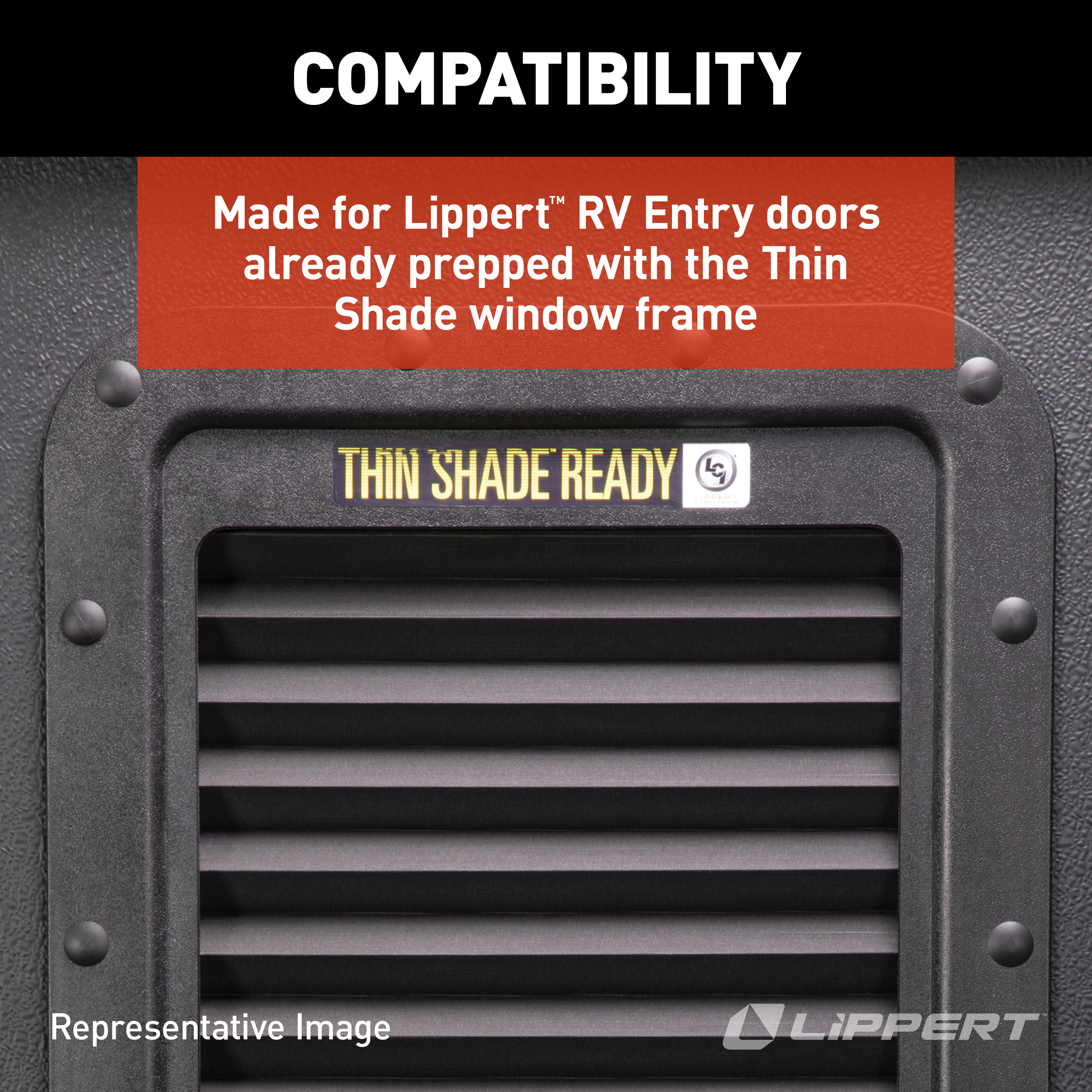 Lippert Thin Shade Ready RV Window Shade for Prepped Lippert Entry Doors #786037 thumbnail 4