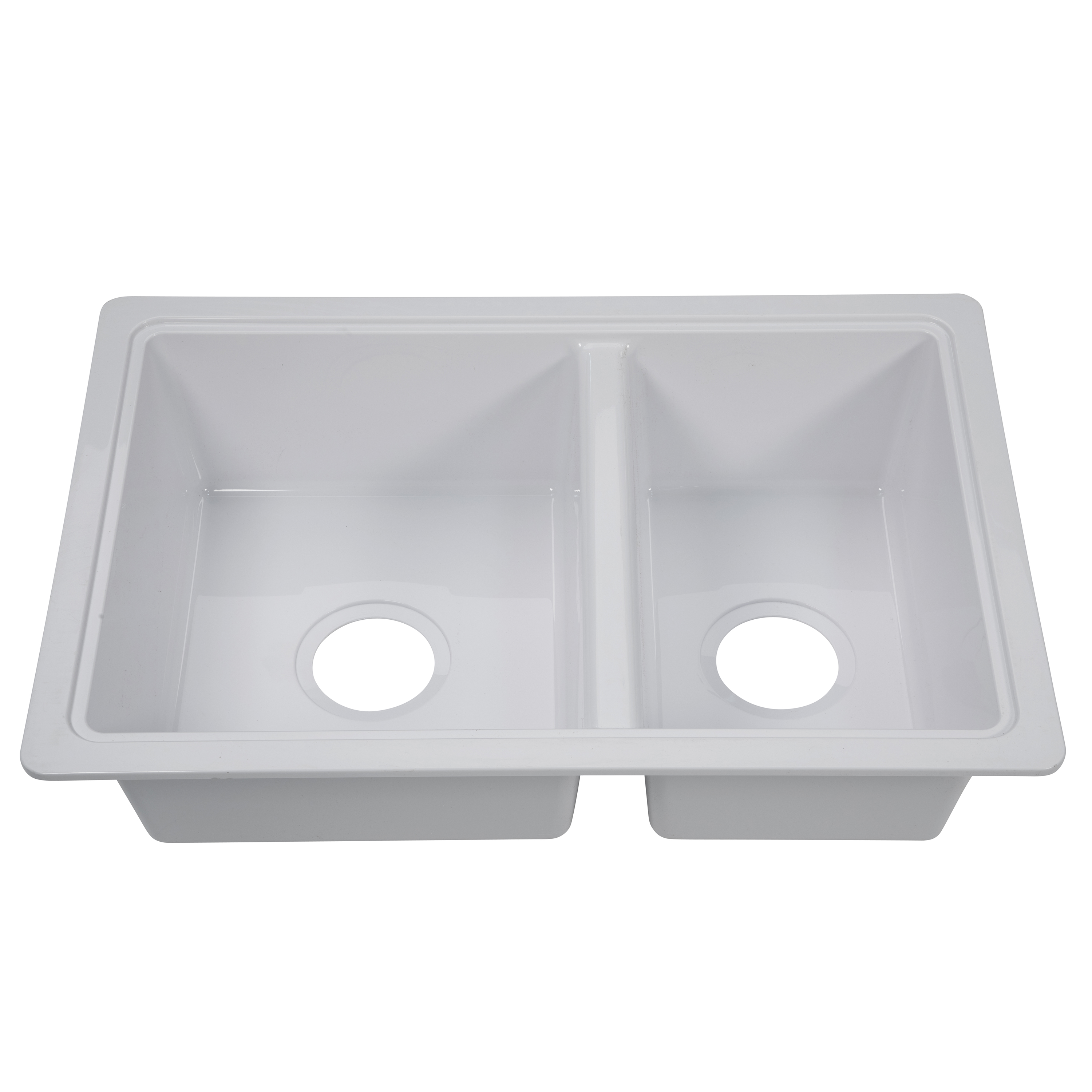 Lippert RV Double Kitchen Galley Sink - 25" x 17" x 6.6" White ABS Plastic thumbnail 0