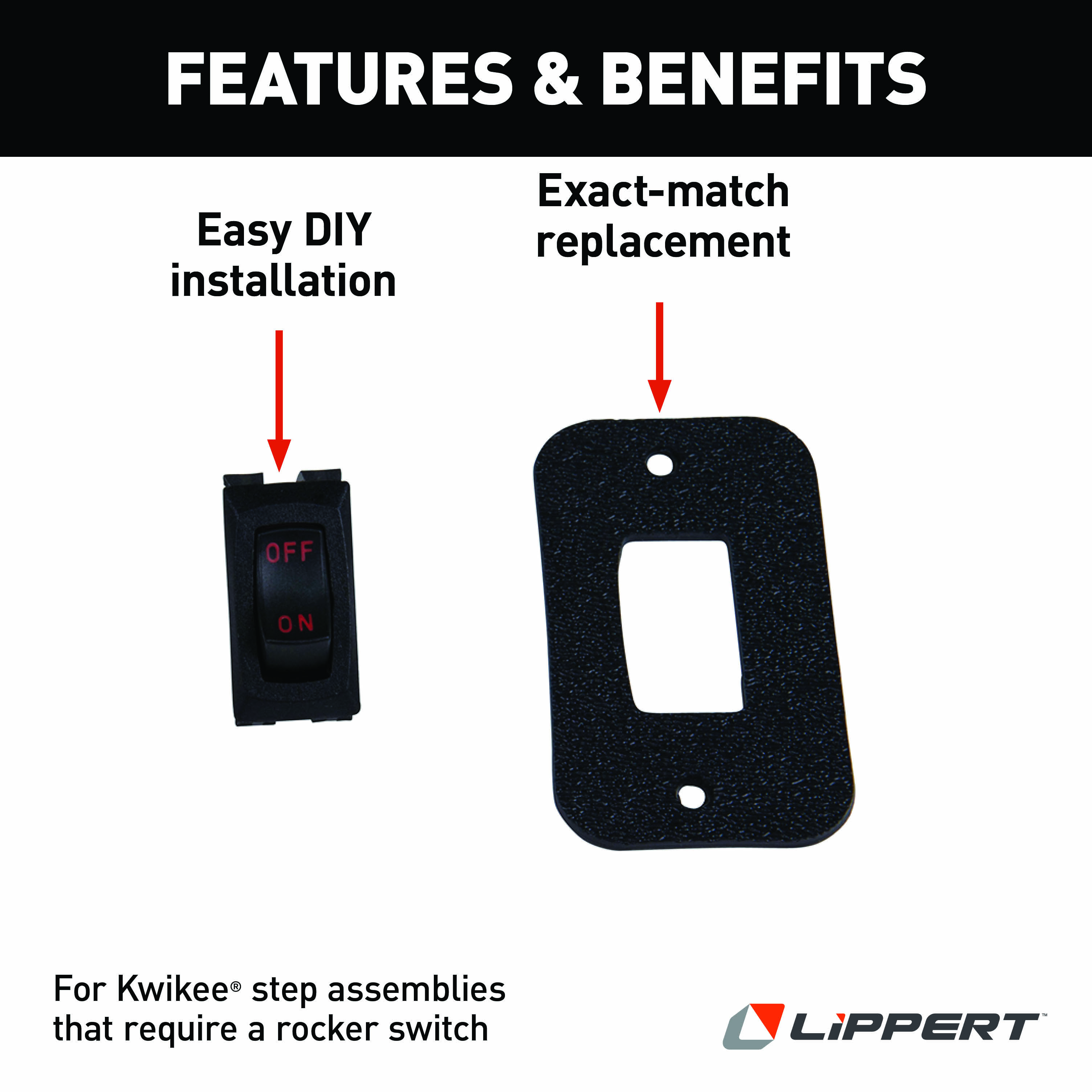 LIPPERT Kwikee Rocker Style Power Switch thumbnail 1