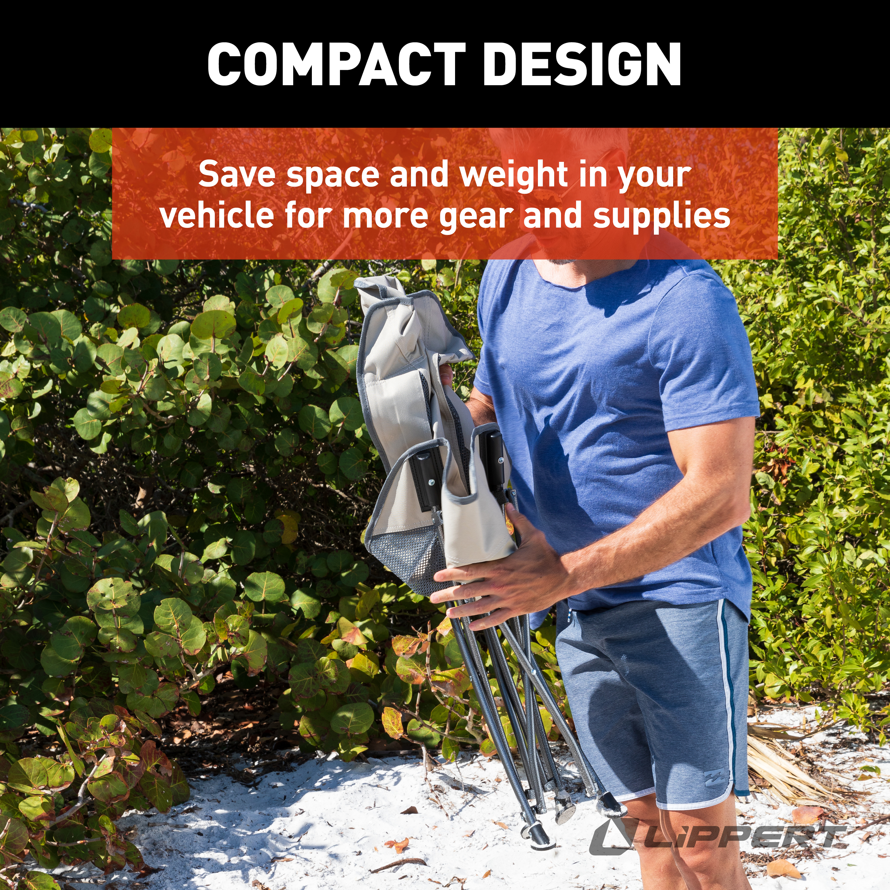 Lippert Baja Compact Camping Chair - Sand thumbnail 2
