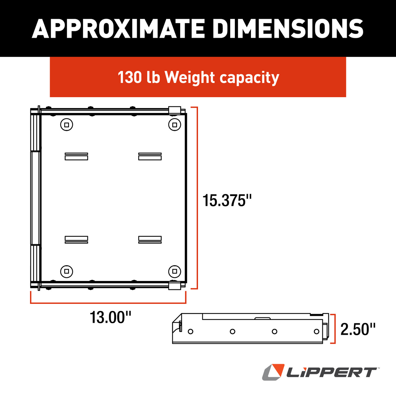 LIPPERT Kwikee Sliding RV Battery Tray - 15-3/8" with Strap Assembly thumbnail 1
