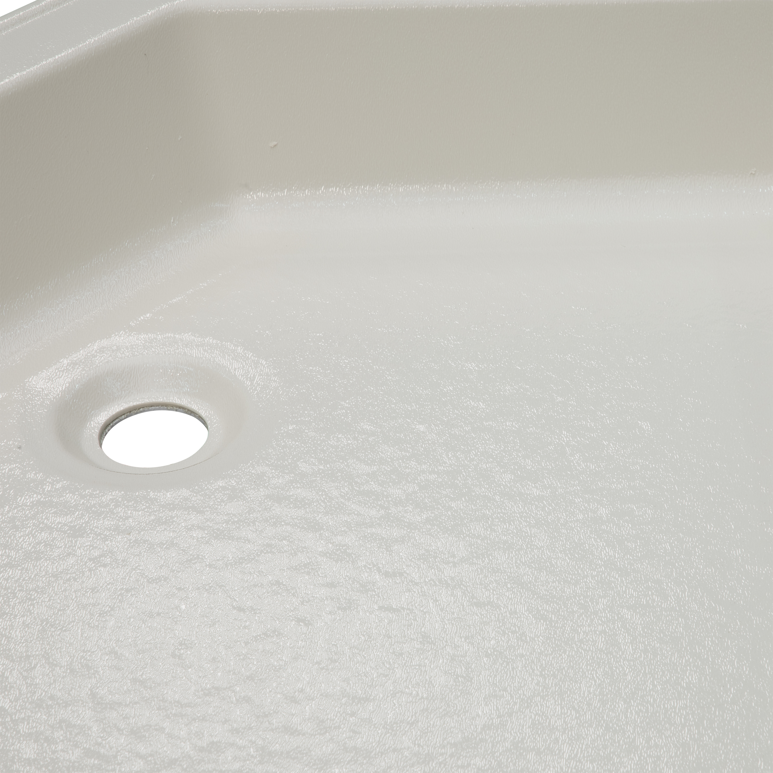 Lippert Corner RV Shower Pan with Center Drain - 27" x 27" Parchment #298087 thumbnail 2