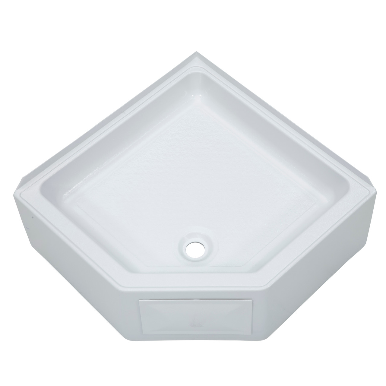 Lippert Corner RV Shower Pan with Center Drain - 27" x 27" White #325246 thumbnail 0