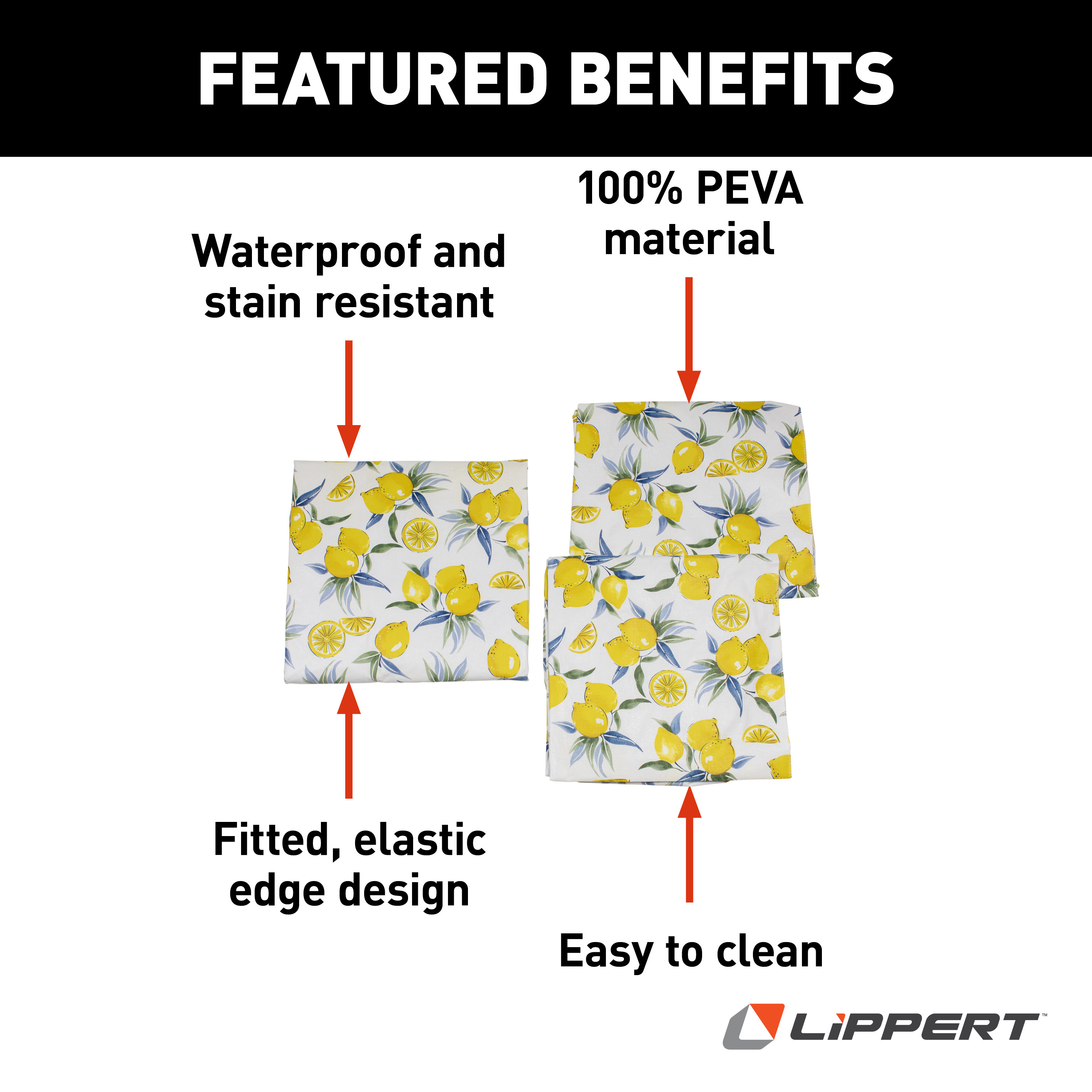 Lippert Vinyl Tablecloth with Bench Covers - Lemon Toss #2022107834 thumbnail 3
