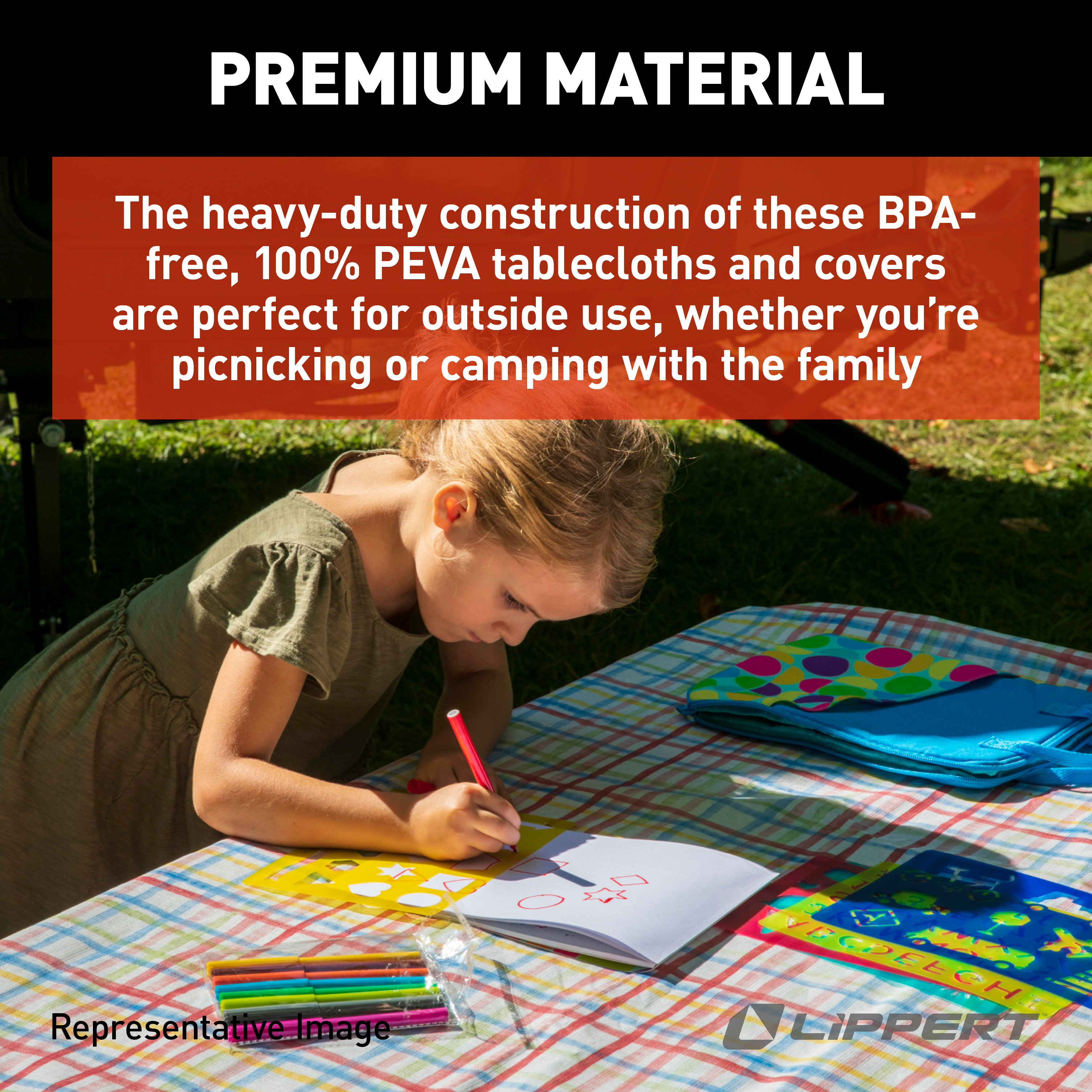 Lippert Vinyl Tablecloth with Bench Covers - Lemon Toss #2022107834 thumbnail 5