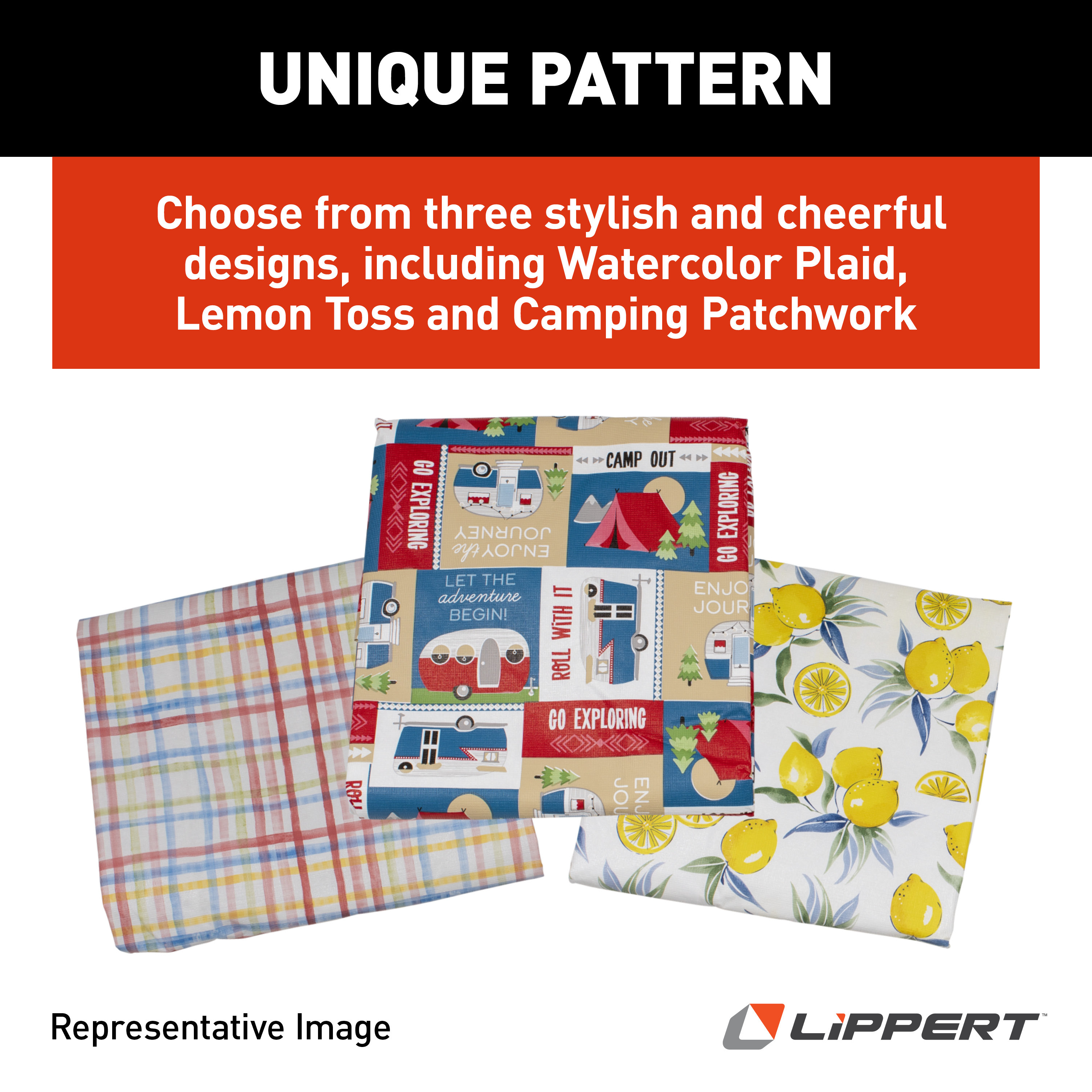 Lippert Vinyl Tablecloth with Bench Covers - Lemon Toss #2022107834 thumbnail 7