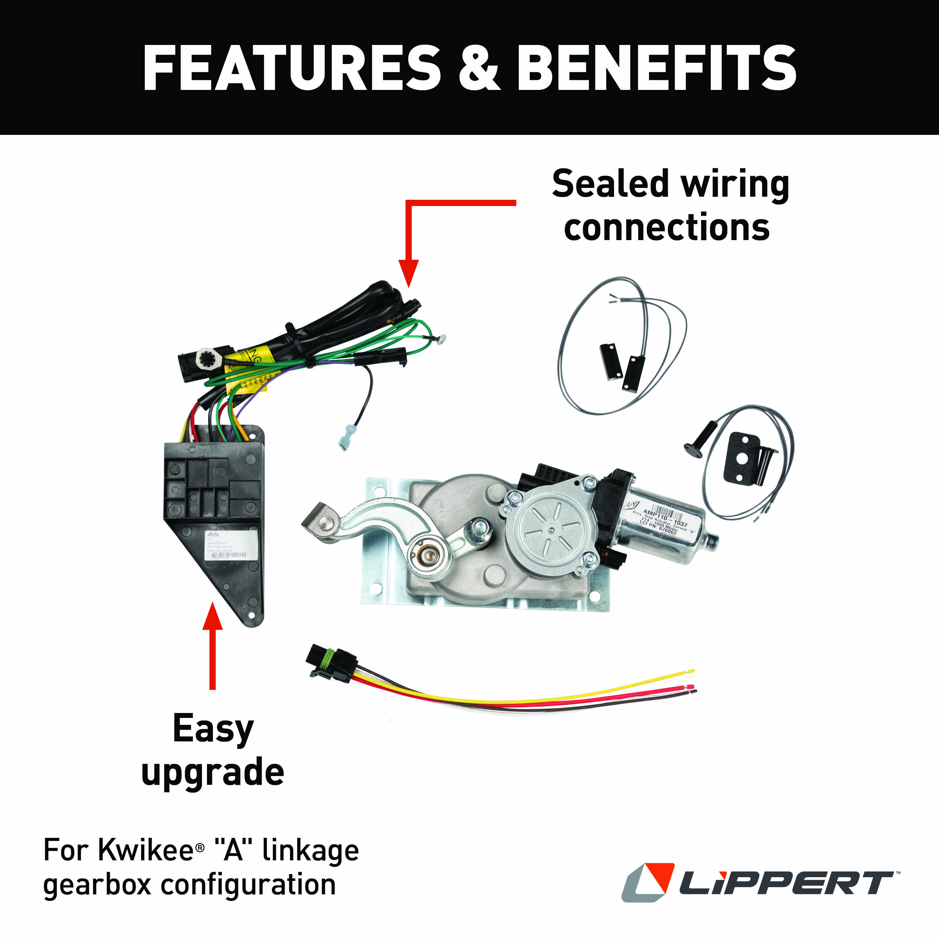 Lippert Motor Conversion Kit for Kwikee Electric Steps - "A" Linkage Single & Double Steps #781005 thumbnail 7