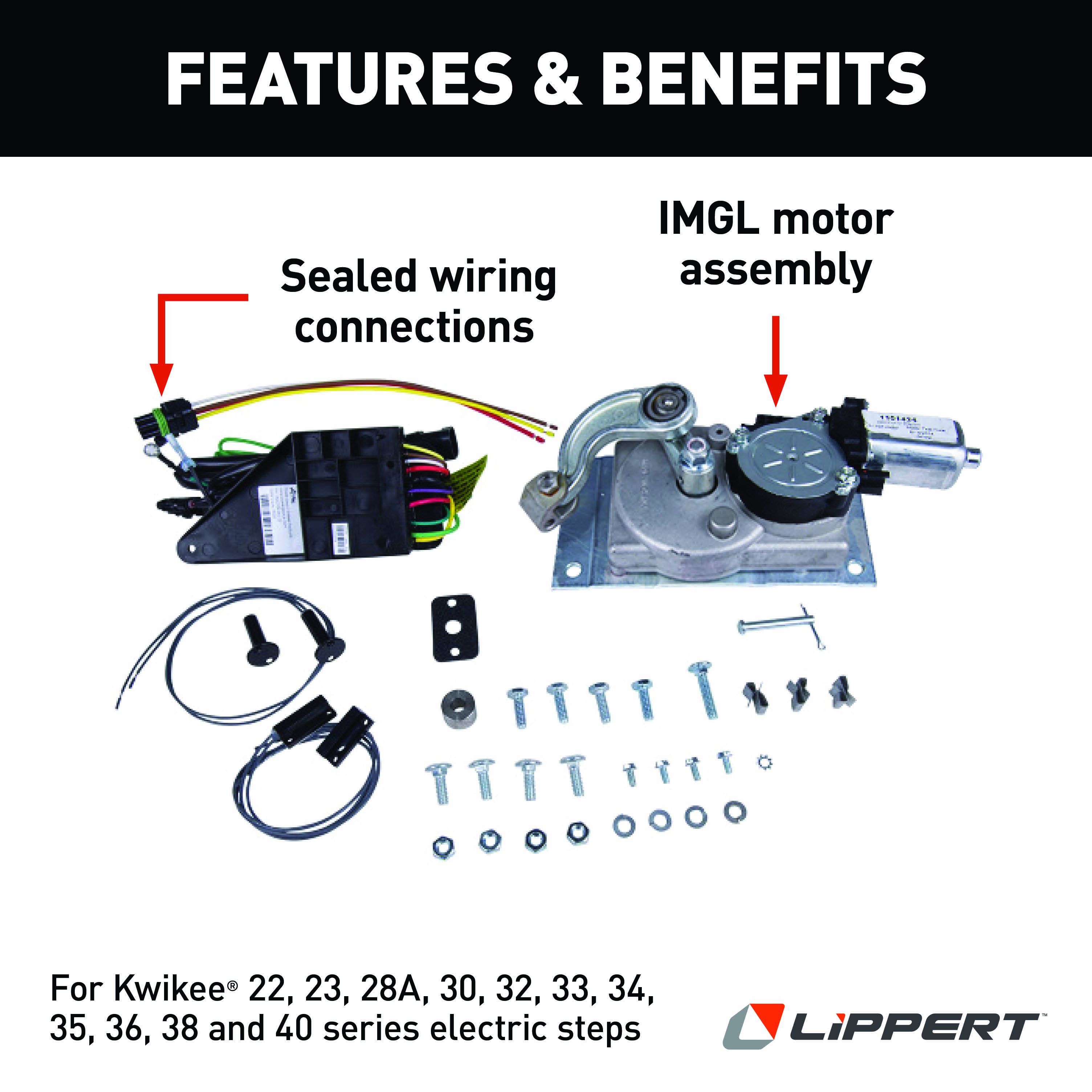 LIPPERT Kwikee Step Motor Conversion Kit for "B" Linkage thumbnail 1