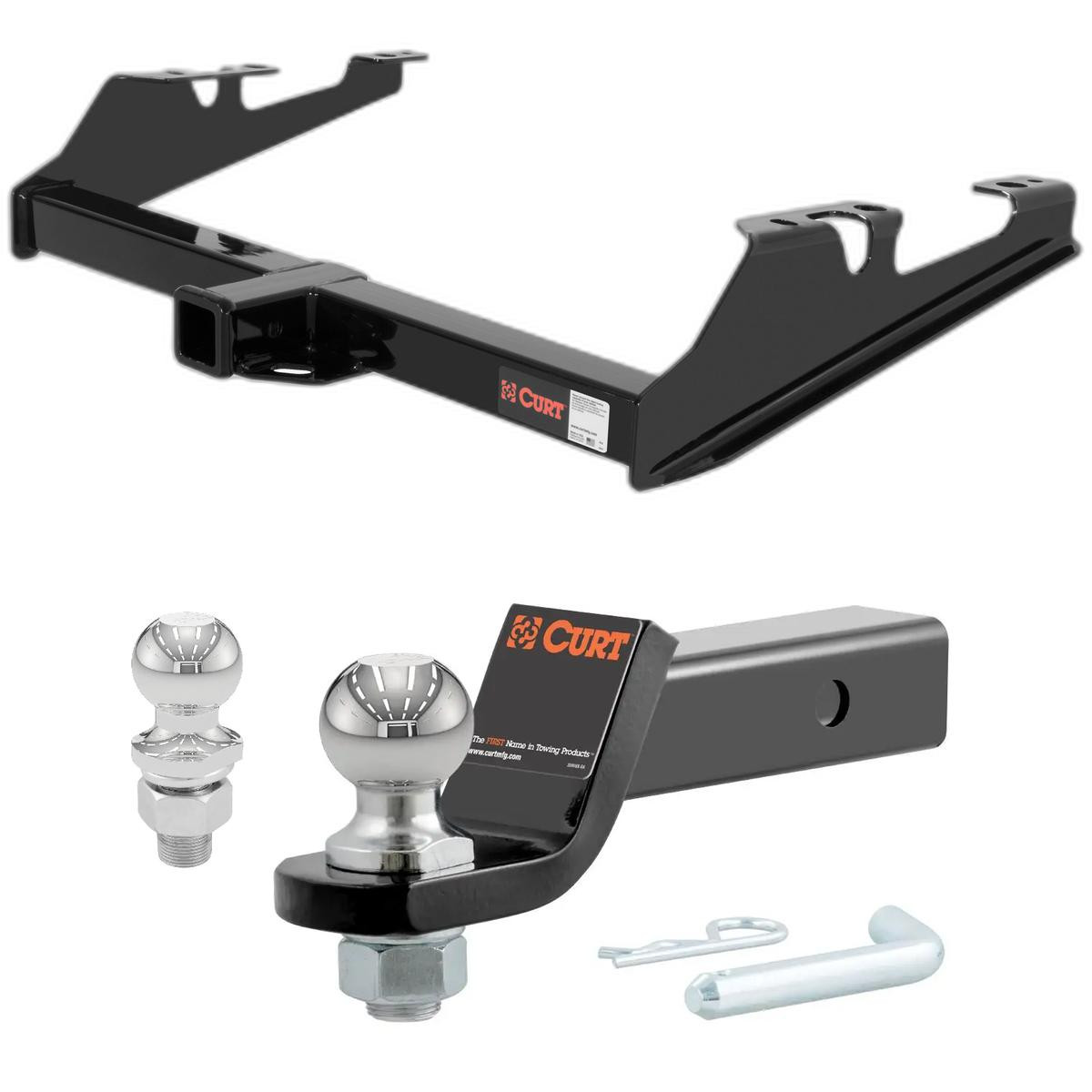 1988-1999 GMC C1500 Excluding dual exhaust or 10 in. step bumper CURT Class 3 Trailer Hitch, 2" Receiver + 2" Ball + 1-7/8" Ball Kit thumbnail 0