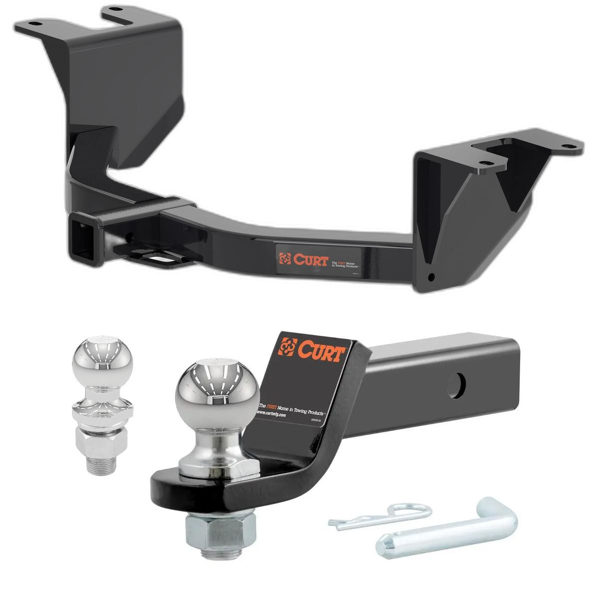 2019-2025 Chevrolet Silverado 1500 Excluding factory receiver CURT Class 3 Trailer Hitch, 2" Receiver + 2" Ball + 1-7/8" Ball Kit thumbnail 0