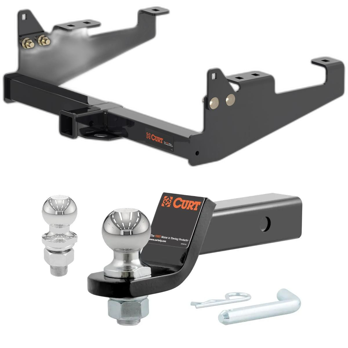 2020-2025 Ford F-350 Super Duty Cab & Chassis with 34 In. Frame CURT Class 4 Trailer Hitch, 2" Receiver + 2" Ball + 1-7/8" Ball Kit thumbnail 0