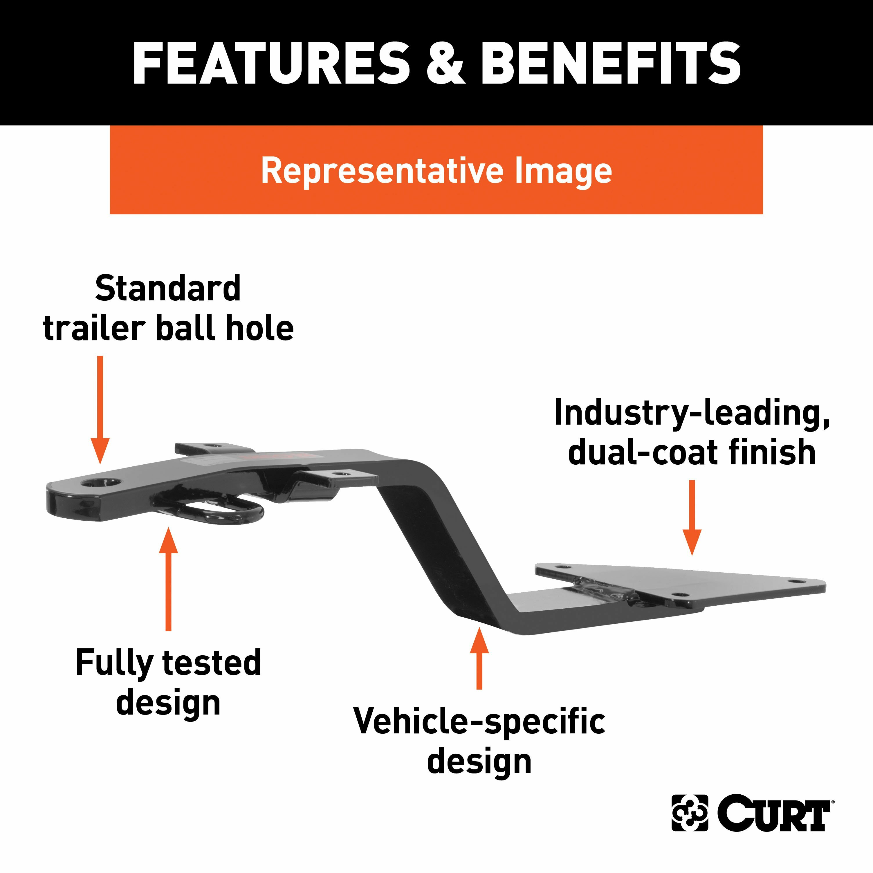 1985-1987 Honda Prelude Si Class 1 Fixed-Tongue Trailer Hitch with 2" & 1-7/8" Ball thumbnail 3