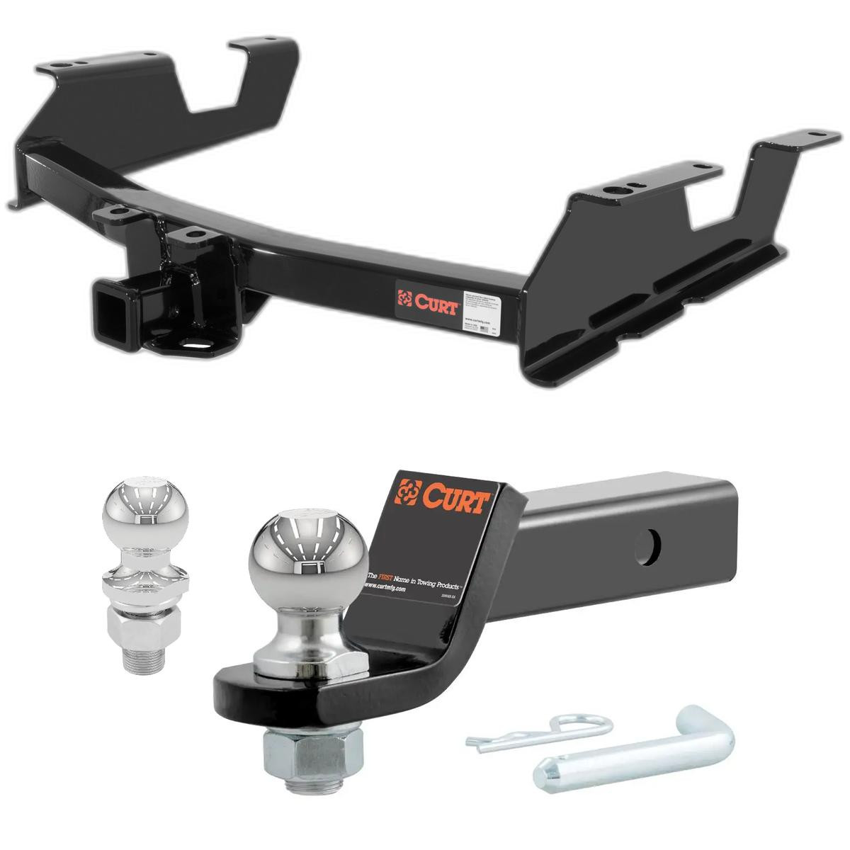 2011-2014 GMC Sierra 2500 HD 8' bed, excluding factory receiver, Tommy Gate lift or cab & chassis CURT Class 4 Hitch, 2" Receiver + 2" Ball + 1-7/8" Ball Kit thumbnail 0