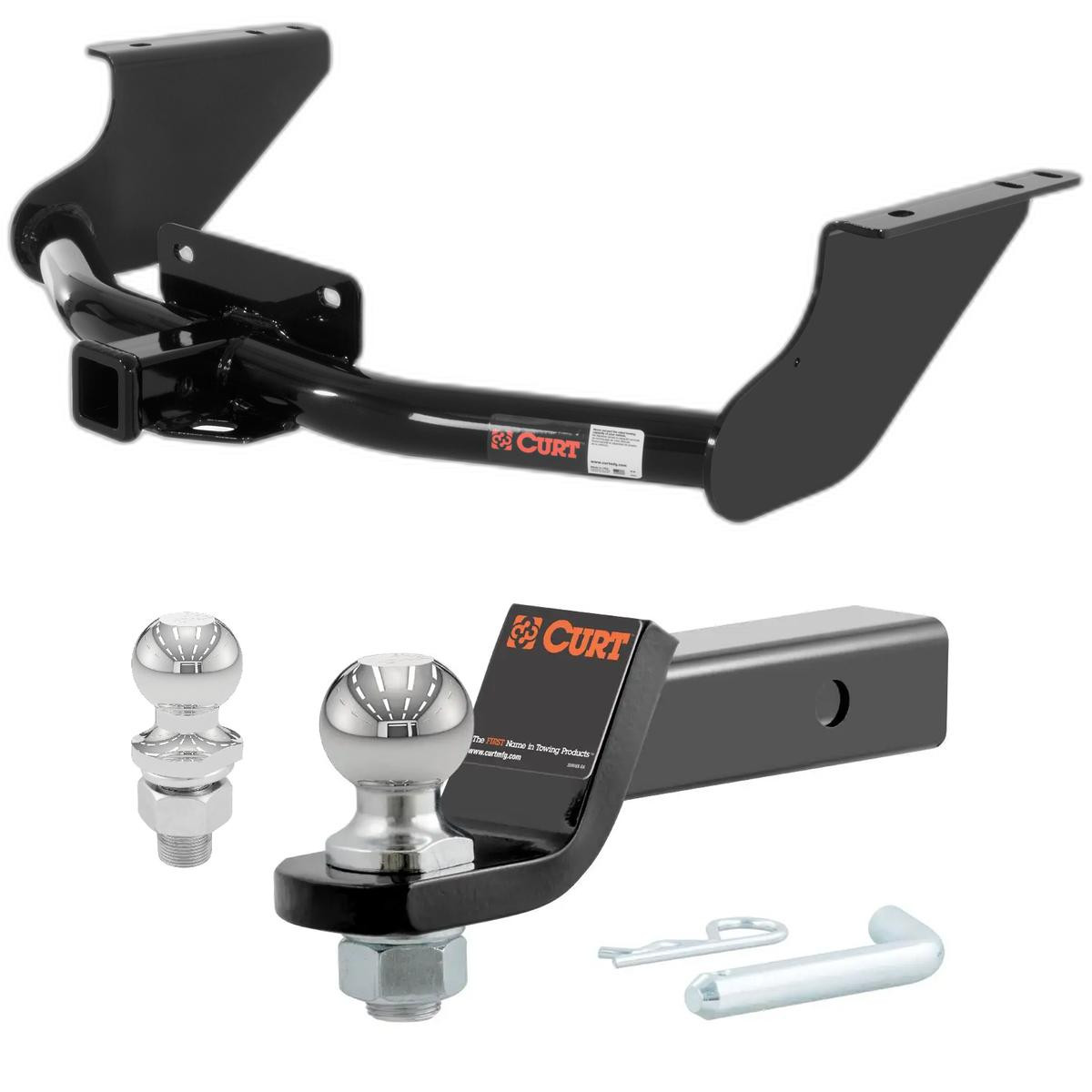 2011-2018 Ram 1500 Excluding factory receiver CURT Class 4 Trailer Hitch, 2" Receiver + 2" Ball + 1-7/8" Ball Kit thumbnail 0