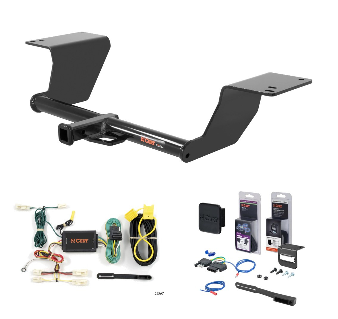 2012 - 2017 Toyota Camry Curt 1-1/4" Class 2 Trailer Tow Hitch + 5-Flat Wiring Kit Tow Boat/Utility Trailer with Surge Brakes 12107 thumbnail 0