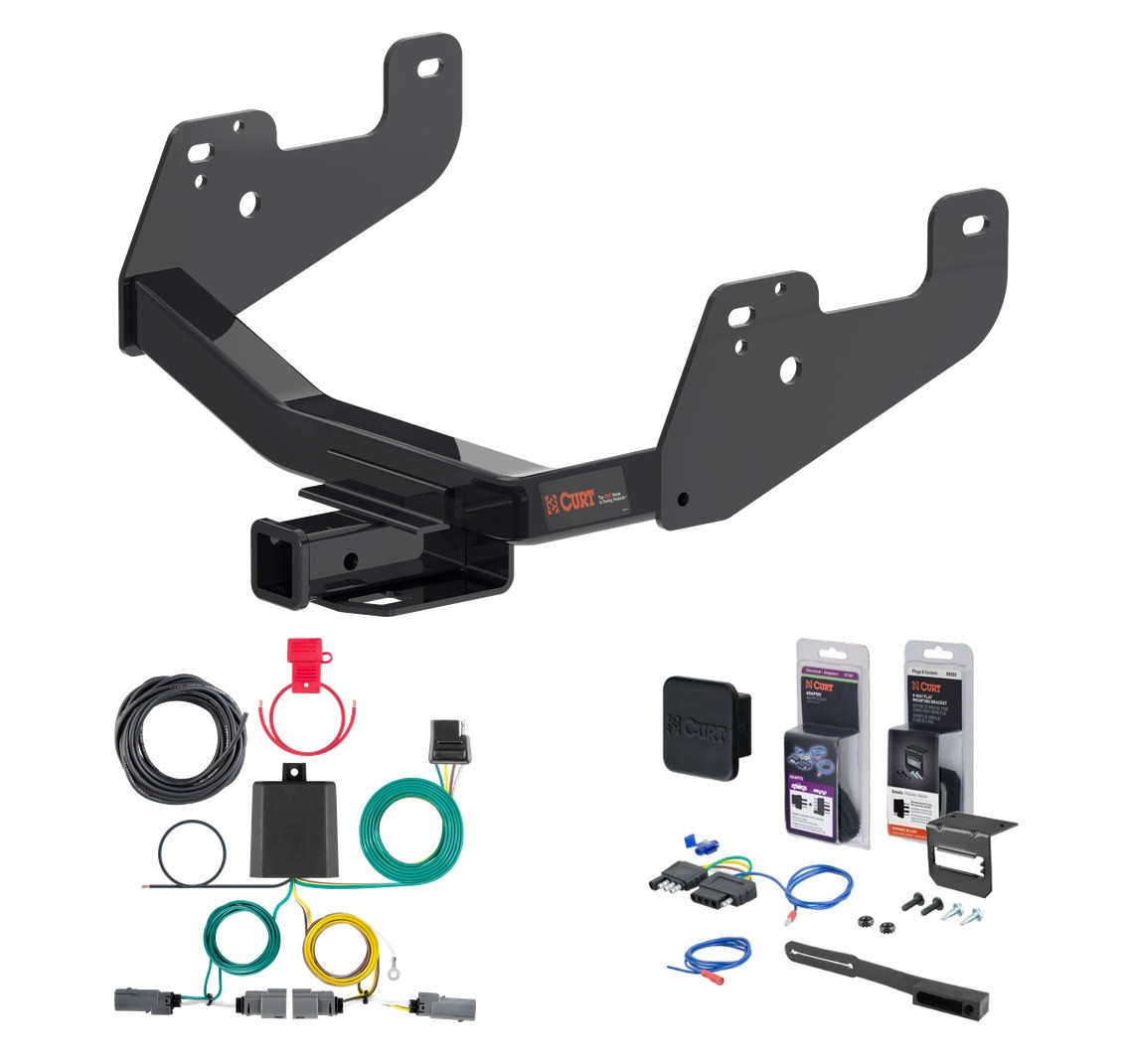 2015 - 2026 Ford F-150 w/o LED Tailights + With factory receiver Curt 2" Class 4 Trailer Tow Hitch + 4-way Wiring Kit Tow Boat/Utility Trailer with Surge Brakes 14021 thumbnail 0
