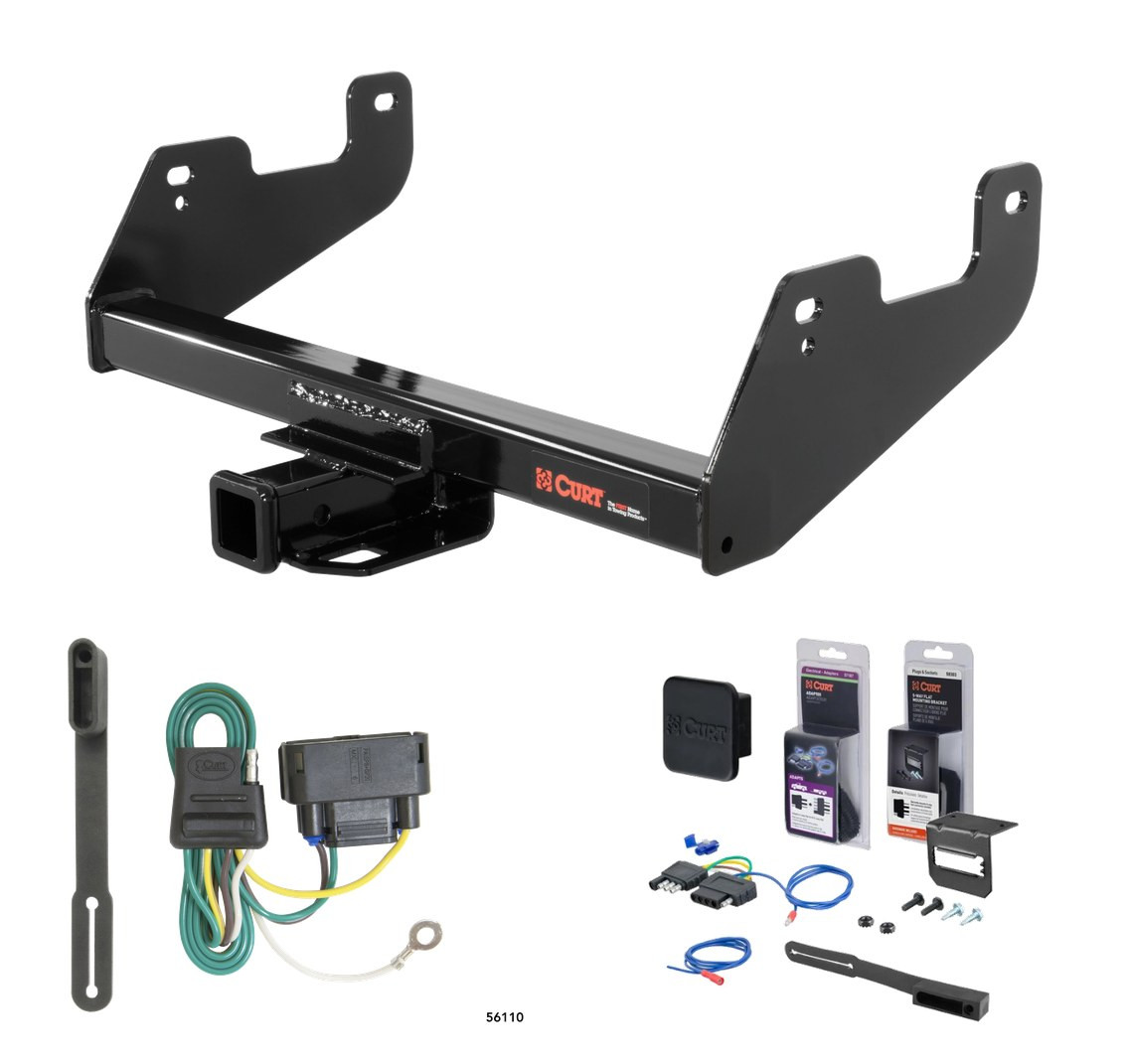 2021 - 2023 Ford F-150 Excluding factory receiver or Police Responder Curt 2" Class 4 Trailer Tow Hitch + 5-Flat Wiring Kit Tow Boat/Utility Trailer with Surge Brakes 14017 thumbnail 0
