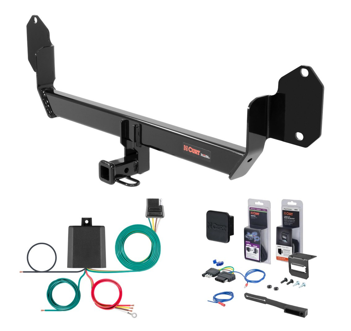2014 - 2019 MINI Cooper Base, hatchback, excluding with spare tire Curt 1-1/4" Class 1 Trailer Tow Hitch + 5-Flat Wiring Kit Tow Boat/Utility Trailer with Surge Brakes 11417 thumbnail 0