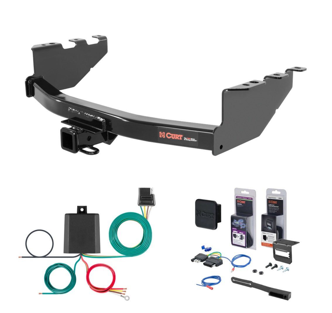 2019 GMC Sierra 1500 Limited Curt 2" Class 3 Trailer Tow Hitch + 5-Flat Wiring Kit Tow Boat/Utility Trailer with Surge Brakes 13175 thumbnail 0