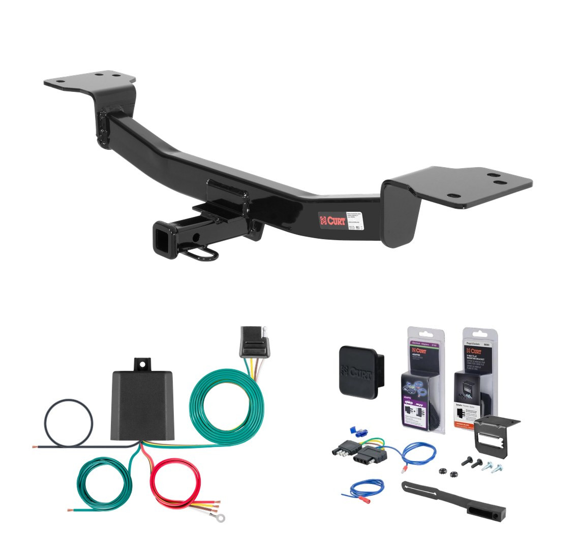 2004 Kia Sportage Curt 1-1/4" Class 2 Trailer Tow Hitch + 5-Flat Wiring Kit Tow Boat/Utility Trailer with Surge Brakes 12126 thumbnail 0
