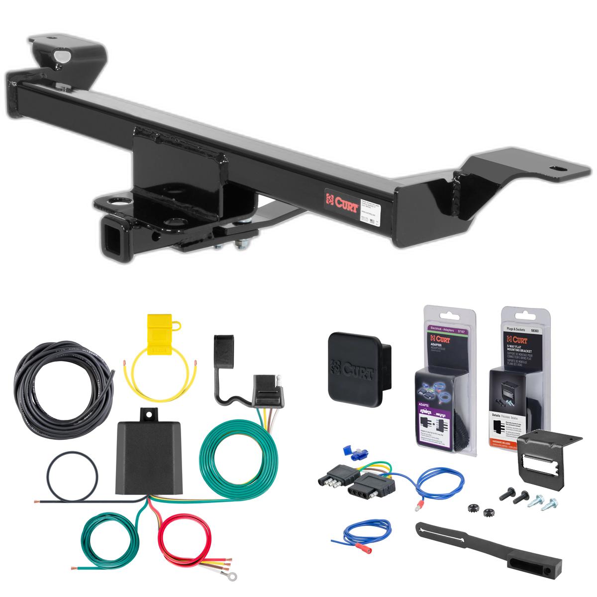 02 - 06 Nissan Altima Sedan Curt 1-1/4" Class 1 Trailer Tow Hitch + 5-Flat Wiring Kit Tow Boat/Utility Trailer with Surge Brakes 11264 thumbnail 0