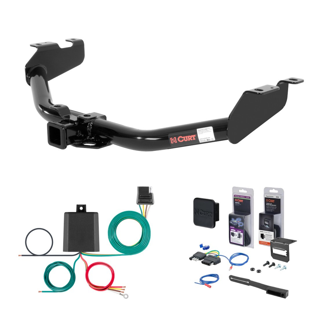 1999 - 2013 GMC Sierra 1500 Excluding roll pan bumper, Tommy Gate lift or 10" drop bumper Curt 2" Class 3 Trailer Tow Hitch + 5-Flat Wiring Kit Tow Boat/Utility Trailer with Surge Brakes 13322 thumbnail 0