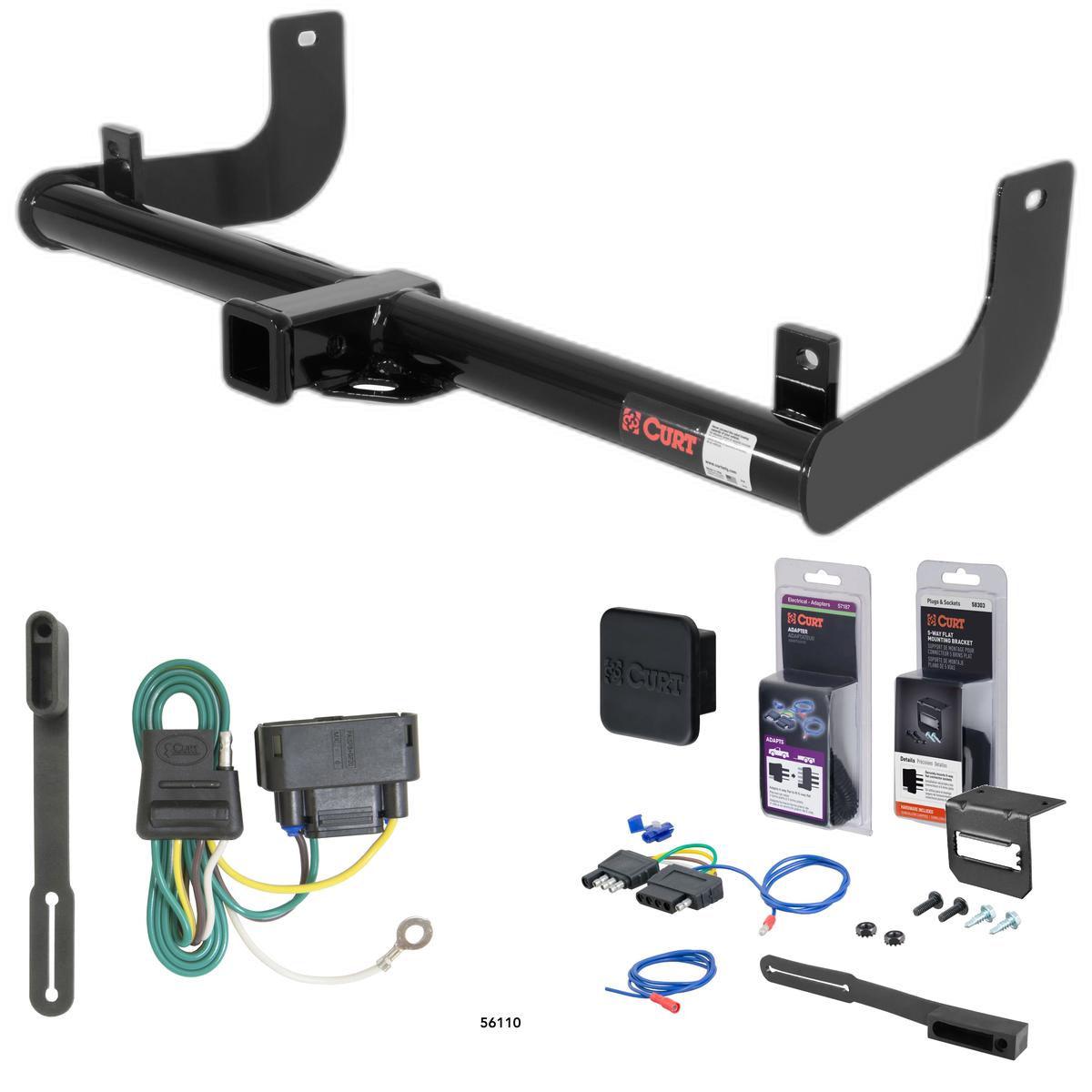 10 - 14 Ford F-150 Excluding factory receiver Curt 2" Class 3 Trailer Tow Hitch + 5-Flat Wiring Kit Tow Boat/Utility Trailer with Surge Brakes 13371 thumbnail 0