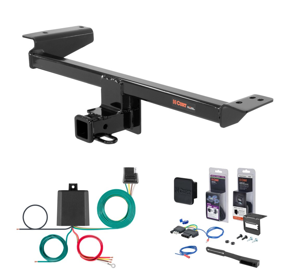 2015 - 2019 Land Rover Range Rover Evoque Excluding convertible Curt 2" Class 3 Trailer Tow Hitch + 5-Flat Wiring Kit Tow Boat/Utility Trailer with Surge Brakes 13128 thumbnail 0