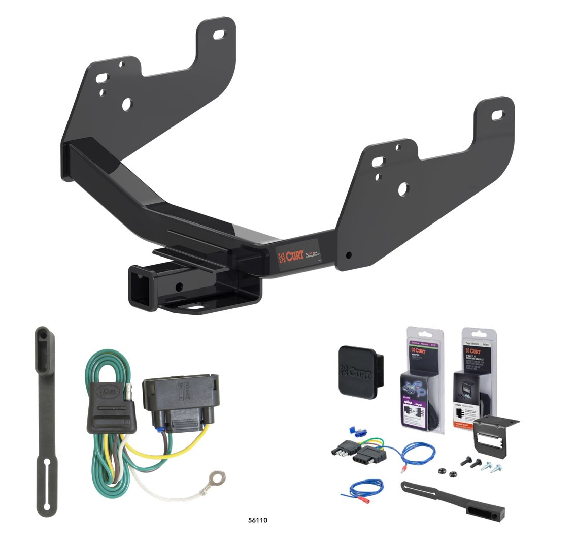 2015 - 2019 Ford F-150 With factory receiver Curt 2" Class 4 Trailer Tow Hitch + 5-Flat Wiring Kit Tow Boat/Utility Trailer with Surge Brakes 14021 thumbnail 0