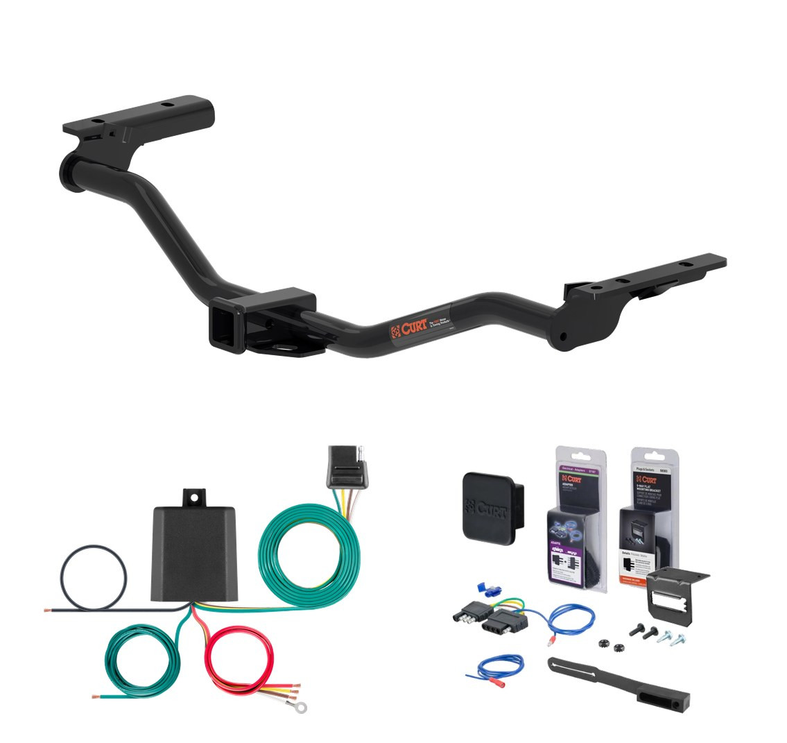 2019 Ford Police Interceptor Utility Curt 2" Class 3 Trailer Tow Hitch + 5-Flat Wiring Kit Tow Boat/Utility Trailer with Surge Brakes 13386 thumbnail 0