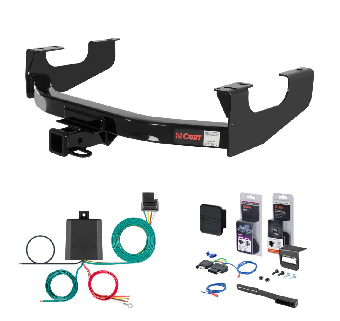 2008 - 2016 Ford F-350 Super Duty Excluding cab & chassis Curt 2" Class 3 Trailer Tow Hitch + 5-Flat Wiring Kit Tow Boat/Utility Trailer with Surge Brakes 13355 thumbnail 0