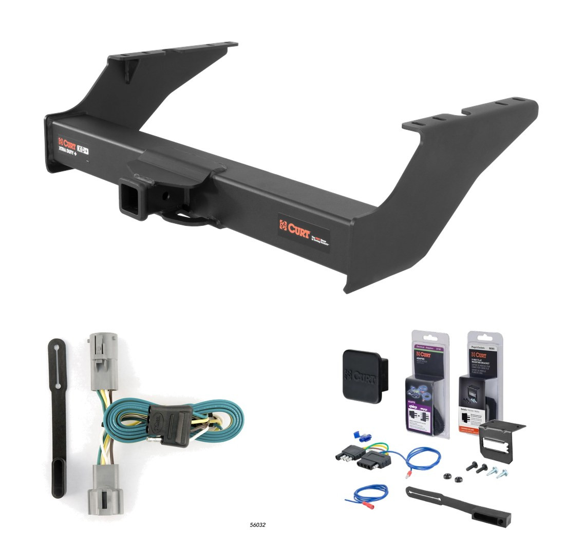 2005 - 2007 Ford F-350 Super Duty Excluding cab & chassis Curt 2" Class 5 Trailer Tow Hitch + 5-Flat Wiring Kit Tow Boat/Utility Trailer with Surge Brakes 15410 thumbnail 0