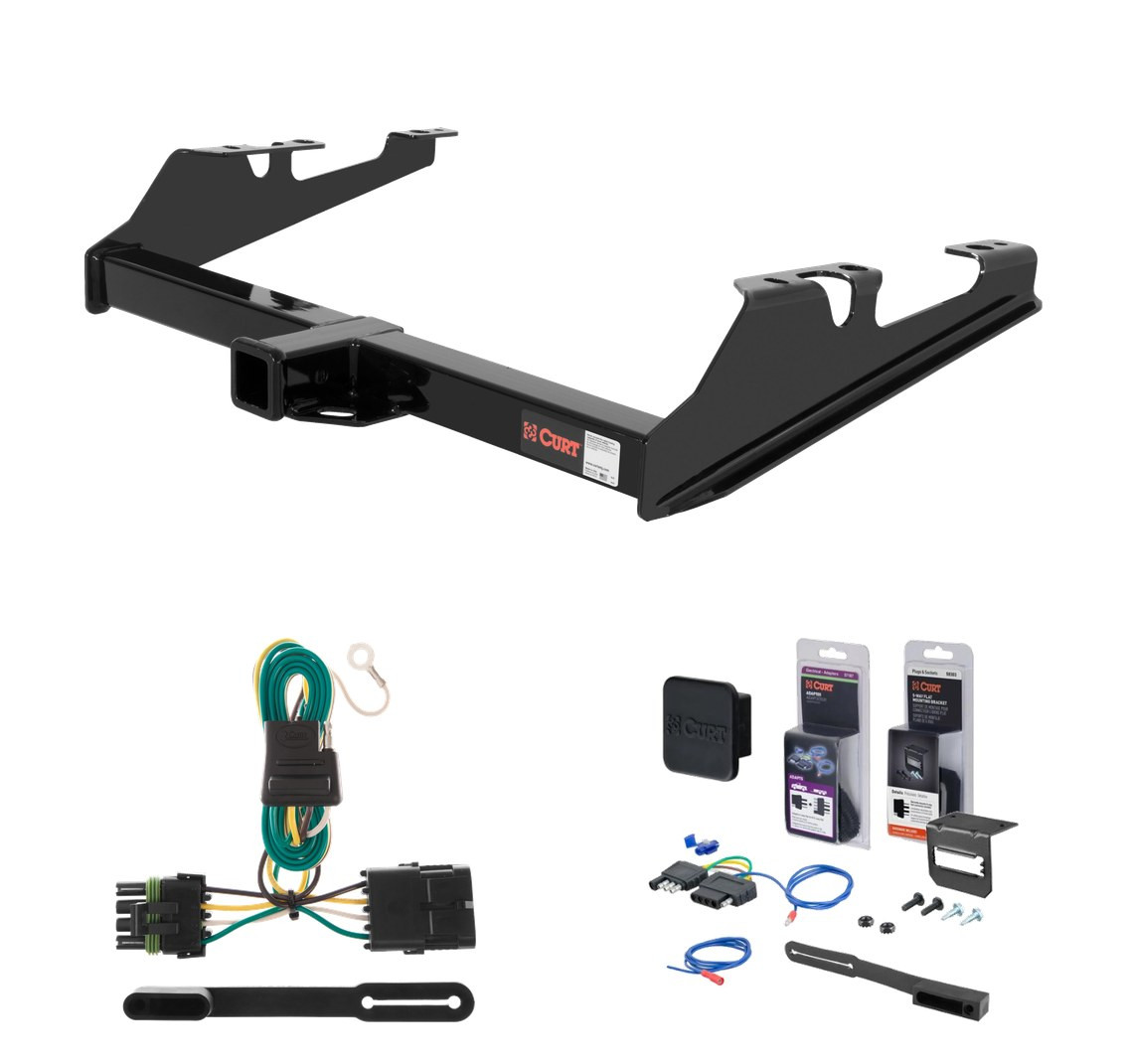 1988 - 2000 GMC C3500 Excluding with dual exhaust, 10" step bumper or cab & chassis Curt 2" Class 3 Trailer Tow Hitch + 5-Flat Wiring Kit Tow Boat/Utility Trailer with Surge Brakes 13082 thumbnail 0