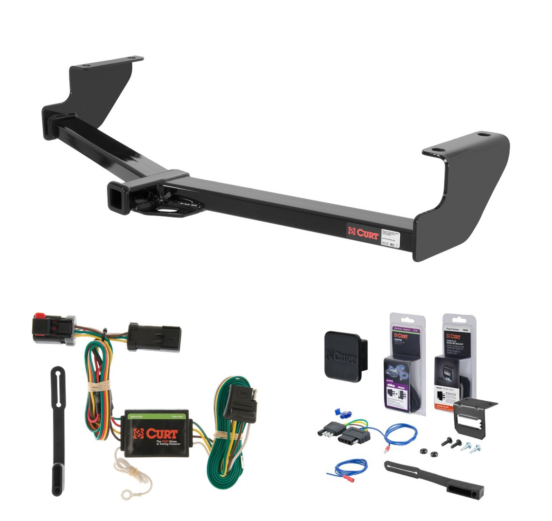 2001 - 2003 Dodge Grand Caravan Excluding Stow 'n Go Curt 1-1/4" Class 2 Trailer Tow Hitch + 5-Flat Wiring Kit Tow Boat/Utility Trailer with Surge Brakes 12094 thumbnail 0