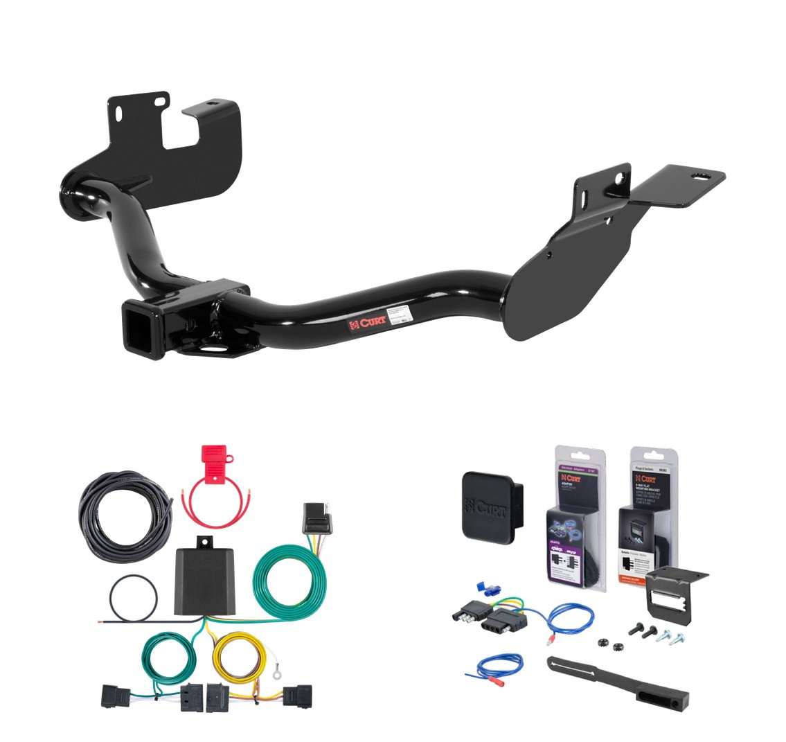 2008 - 2012 Ford Escape Without factory 1-1/4" receiver hitch Curt 2" Class 3 Trailer Tow Hitch + 5-Flat Wiring Kit Tow Boat/Utility Trailer with Surge Brakes 13650 thumbnail 0