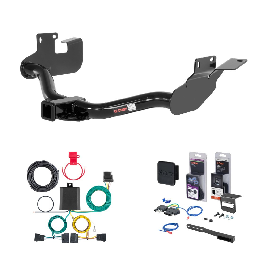 2008 - 2011 Ford Escape With factory 1-1/4" receiver hitch Curt 2" Class 3 Trailer Tow Hitch + 5-Flat Wiring Kit Tow Boat/Utility Trailer with Surge Brakes 13651 thumbnail 0