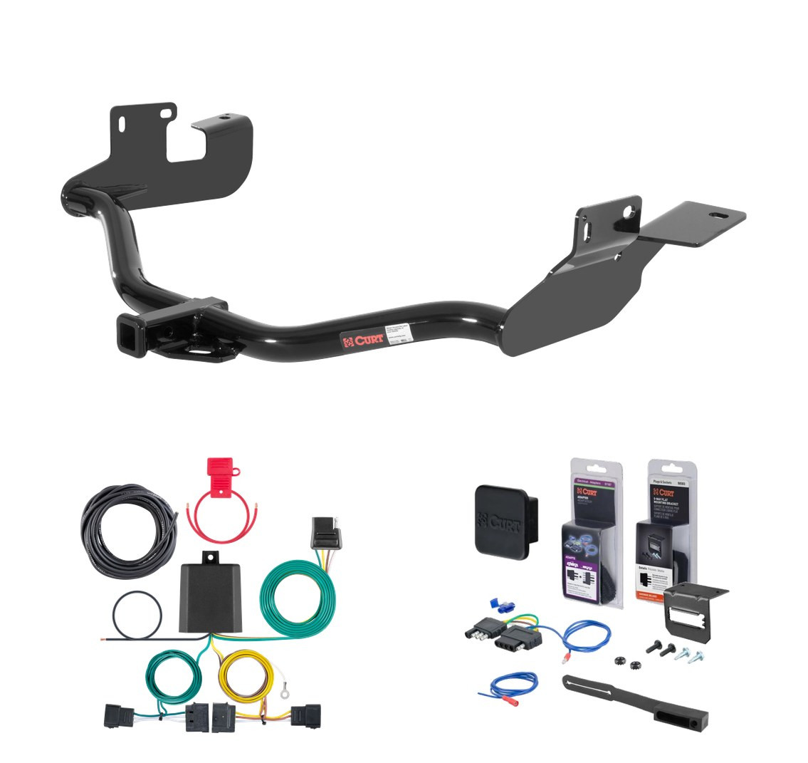 2008 - 2012 Ford Escape Without factory 1-1/4" receiver hitch Curt 1-1/4" Class 2 Trailer Tow Hitch + 5-Flat Wiring Kit Tow Boat/Utility Trailer with Surge Brakes 12060 thumbnail 0