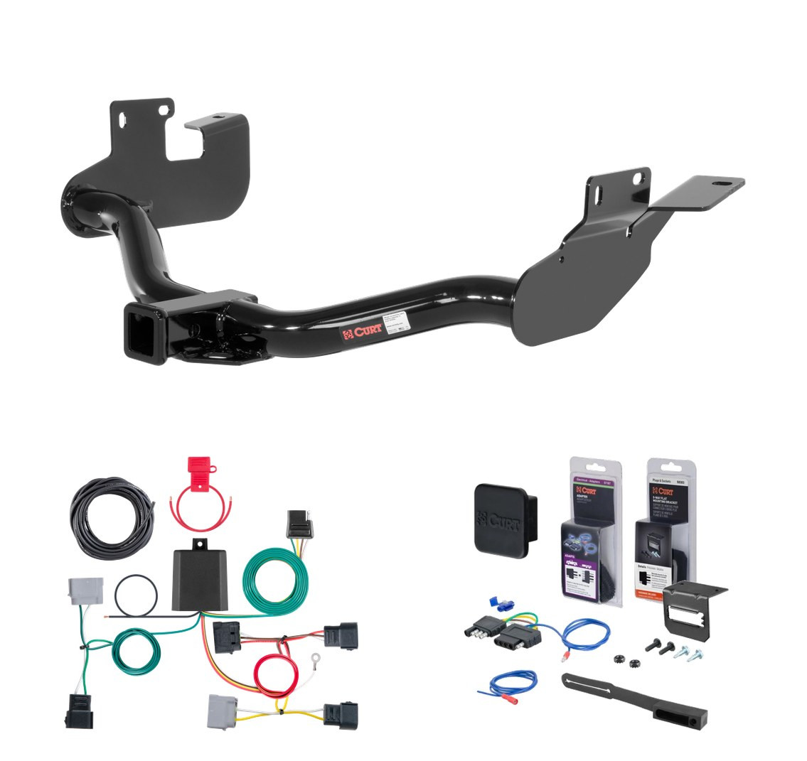 2005 - 2007 Ford Escape With factory 1-1/4" receiver hitch Curt 2" Class 3 Trailer Tow Hitch + 5-Flat Wiring Kit Tow Boat/Utility Trailer with Surge Brakes 13651 thumbnail 0
